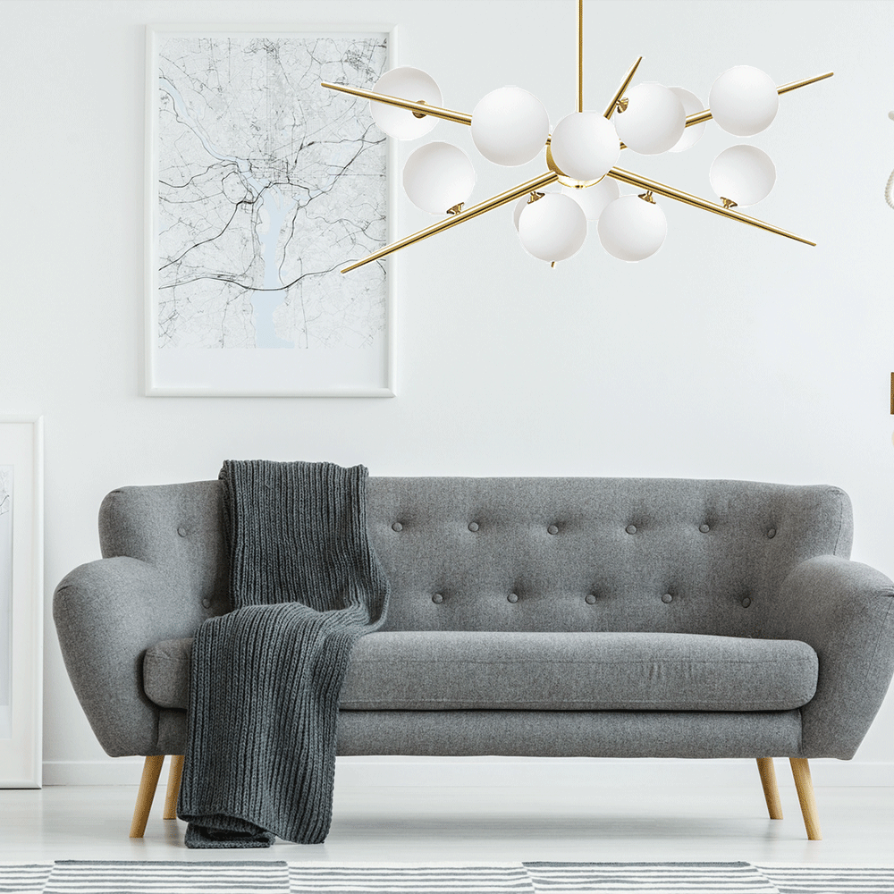 Lampa Wisząca APP998-12CP Złota  3