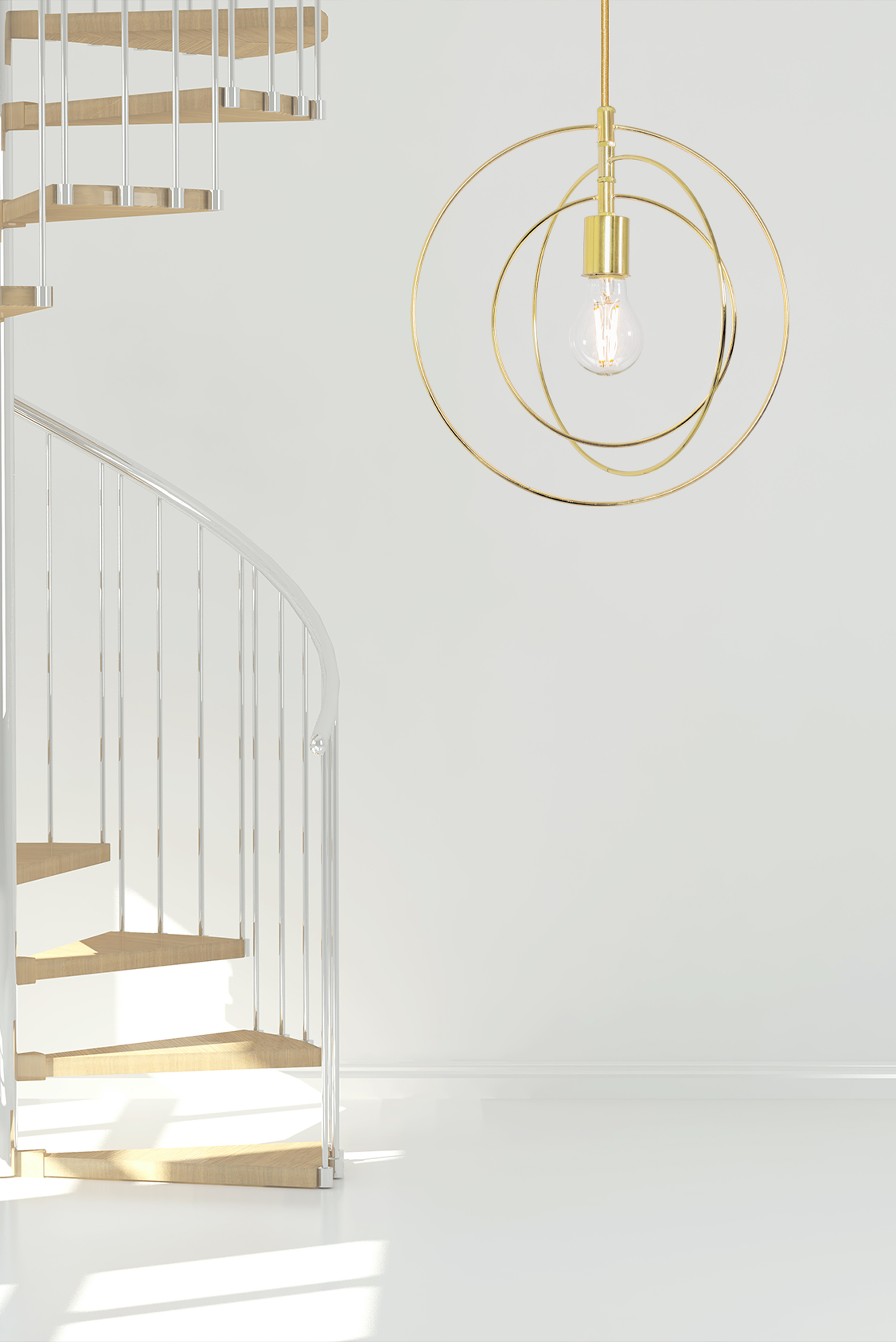 Lampa Sufitowa Metalowa Pierścieniowa APP286-1CP Złota  5