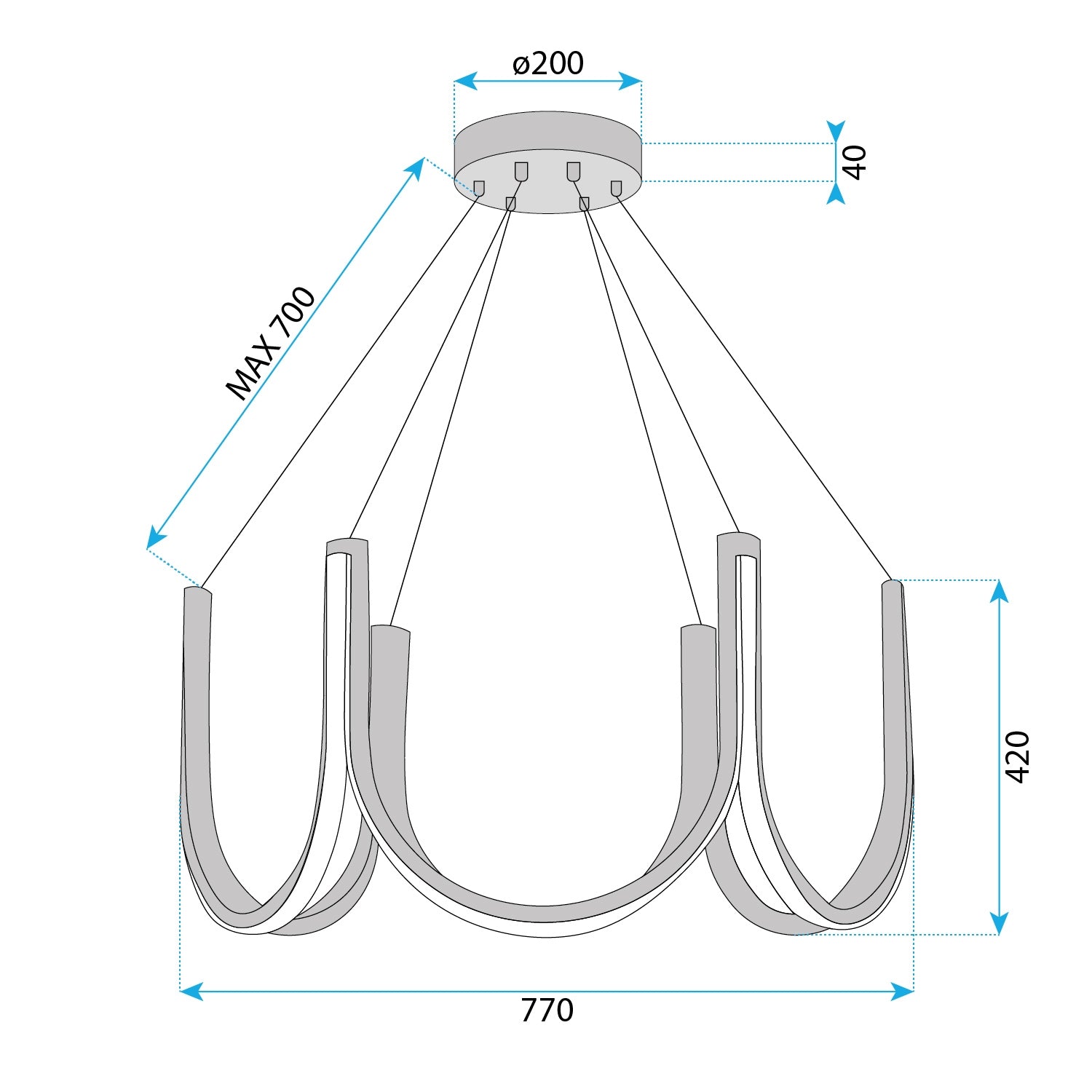 Lampa Wisząca Led App1749-cp Złota  6
