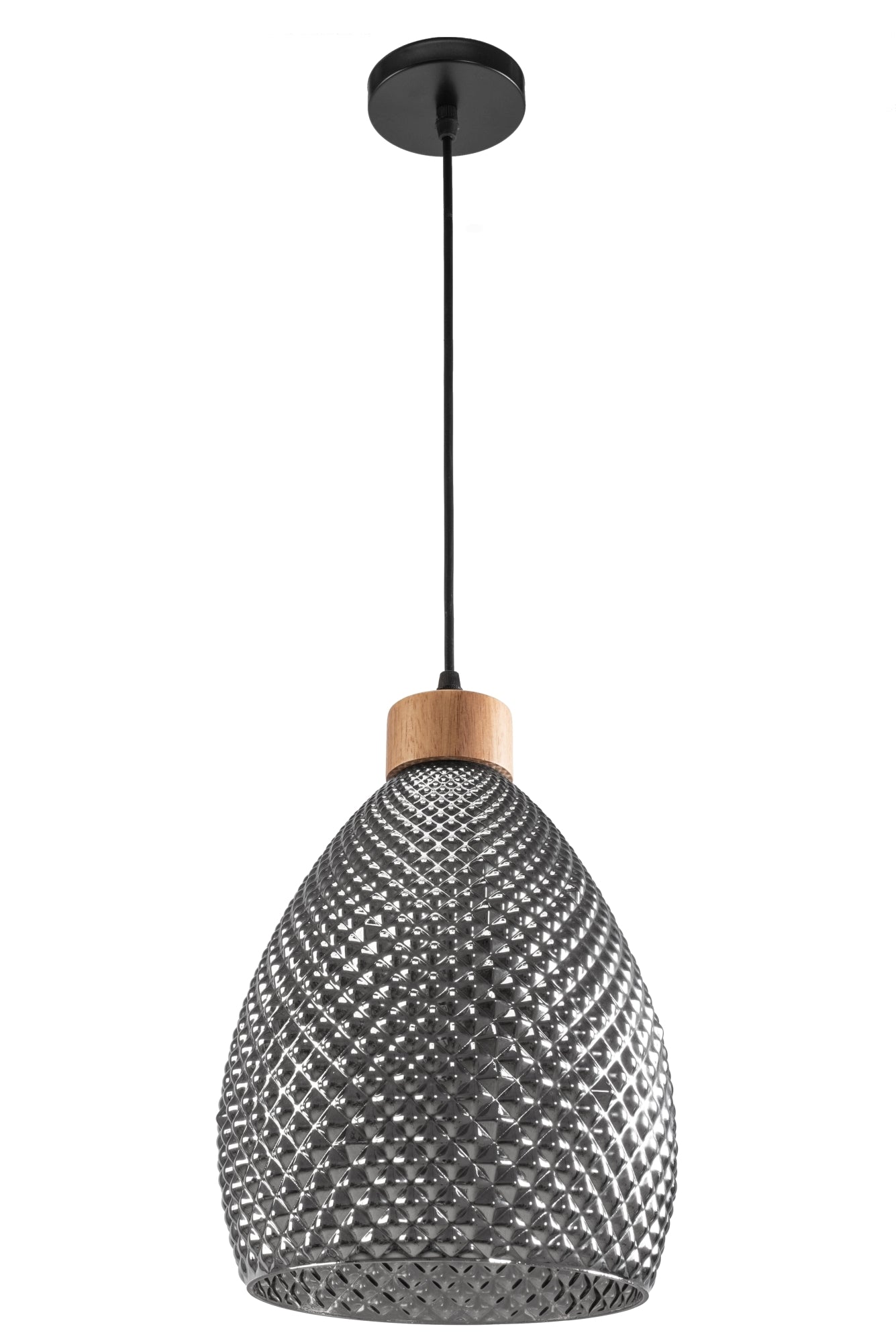 Lampa Sufitowa Szklana Retro APP897-1CP Czarna  6