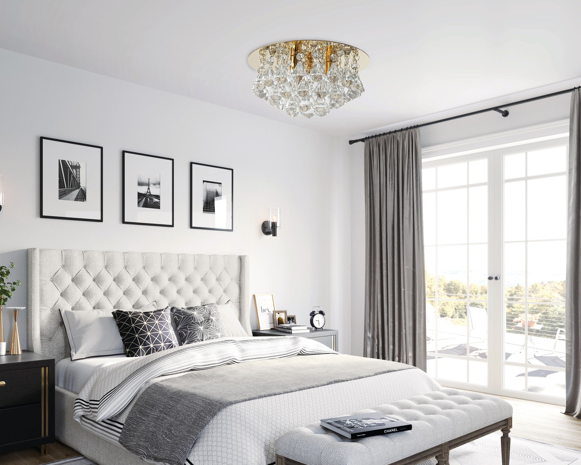 Lampa Kryształowa Plafon APP1038-3CP Złota  4