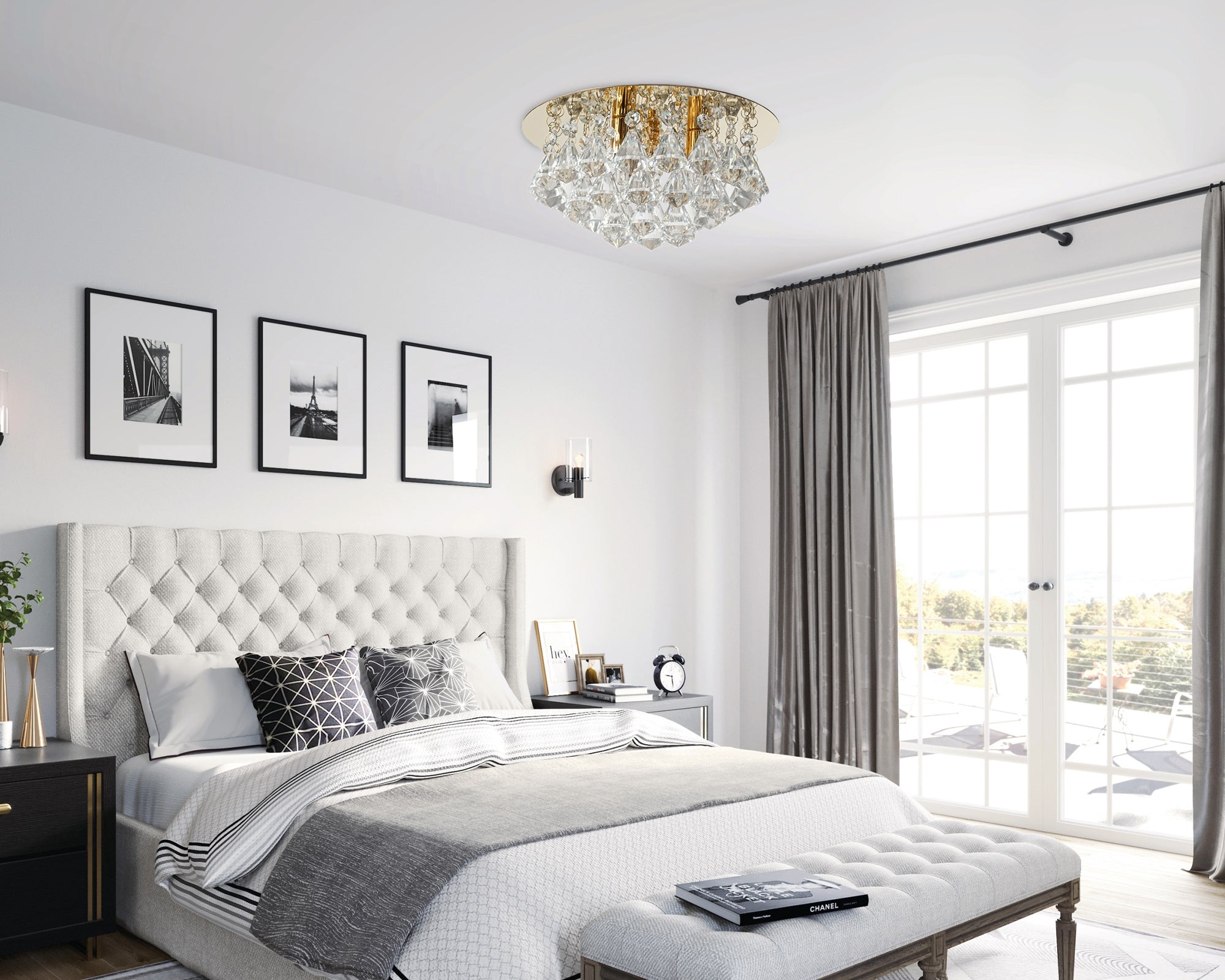 Lampa Kryształowa Plafon APP1038-3CP Złota  4