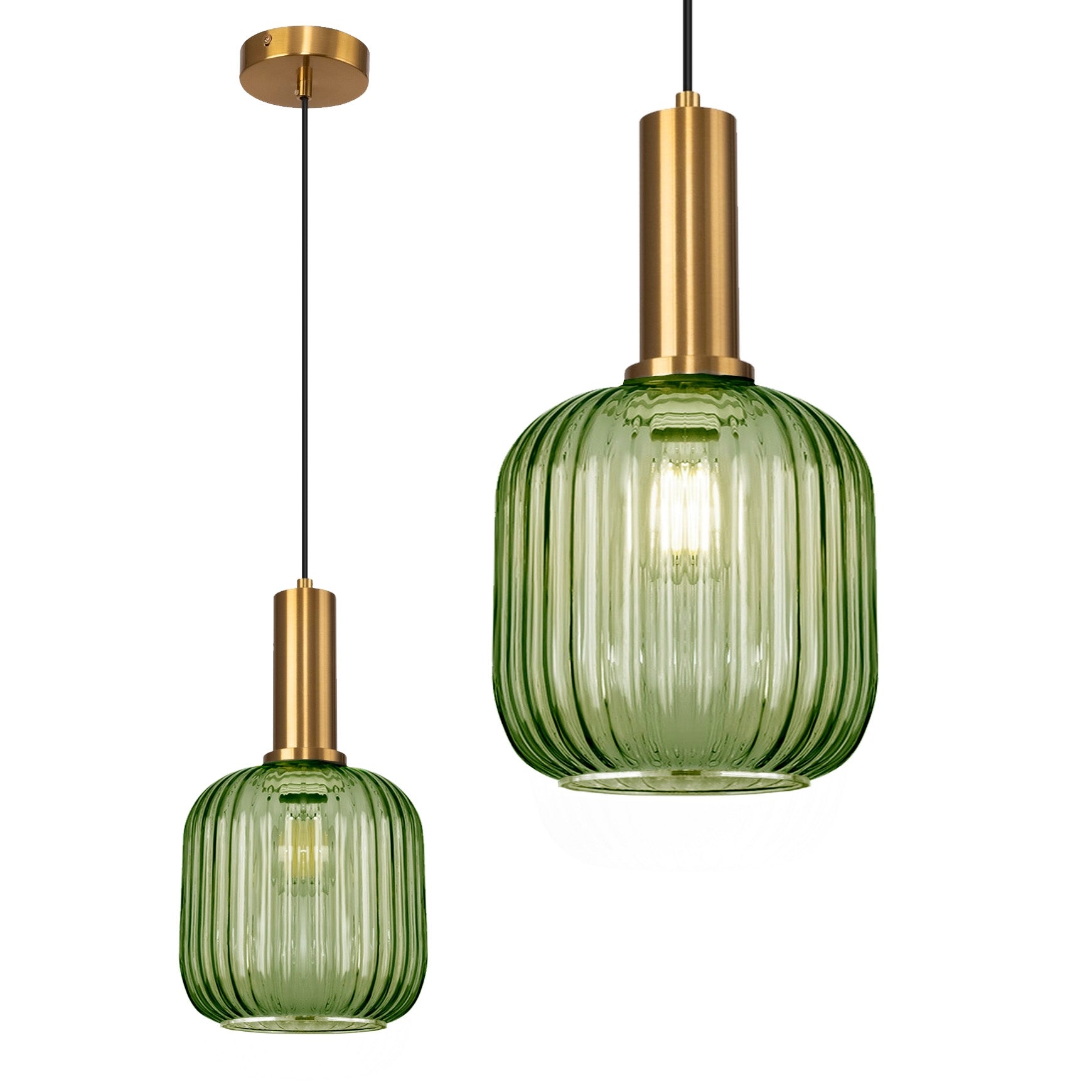 Lampa Sufitowa Wisząca Szklana APP462-1CP Zielona  1