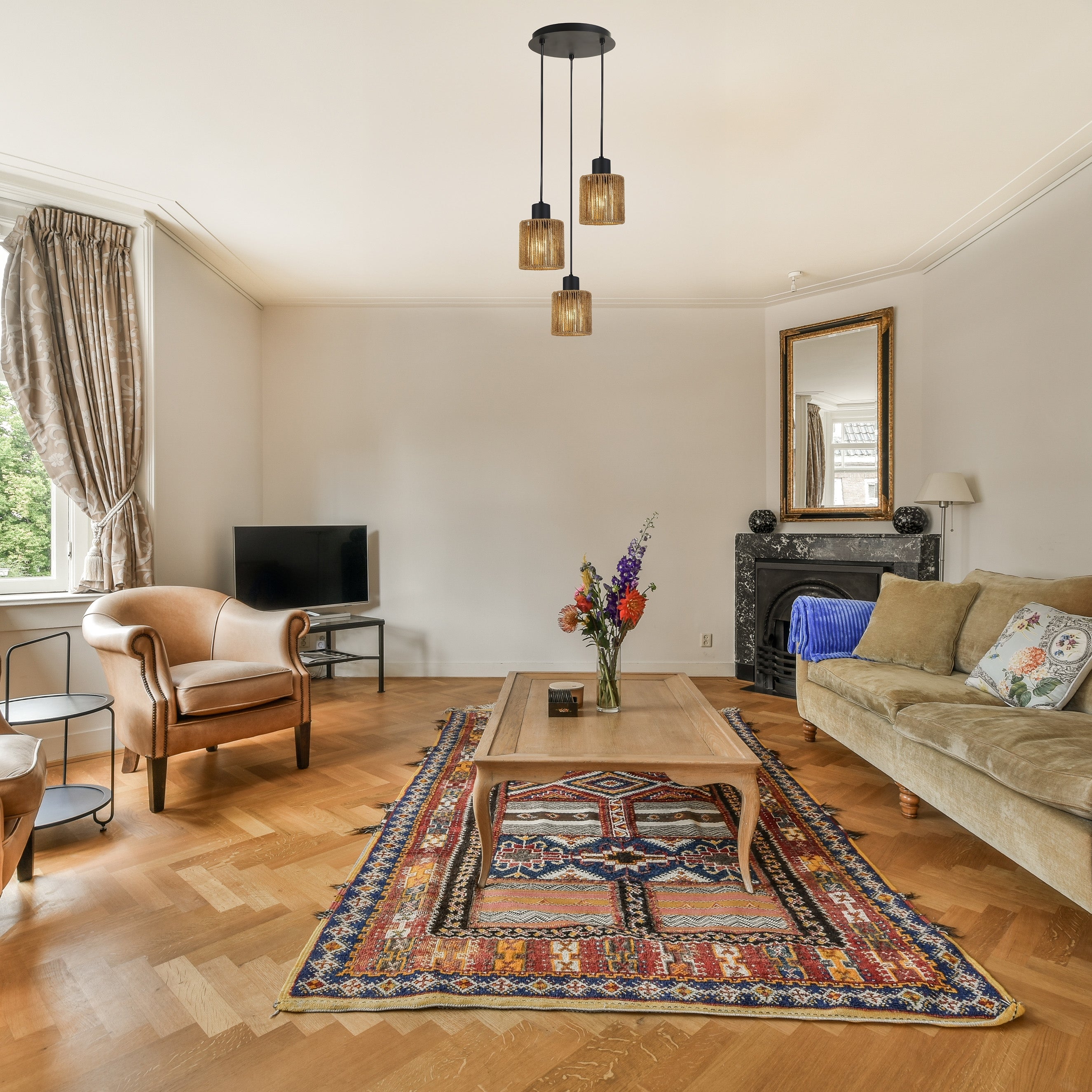 Lampa Sufitowa Wisząca APP1820-3CPR Nature Black  4