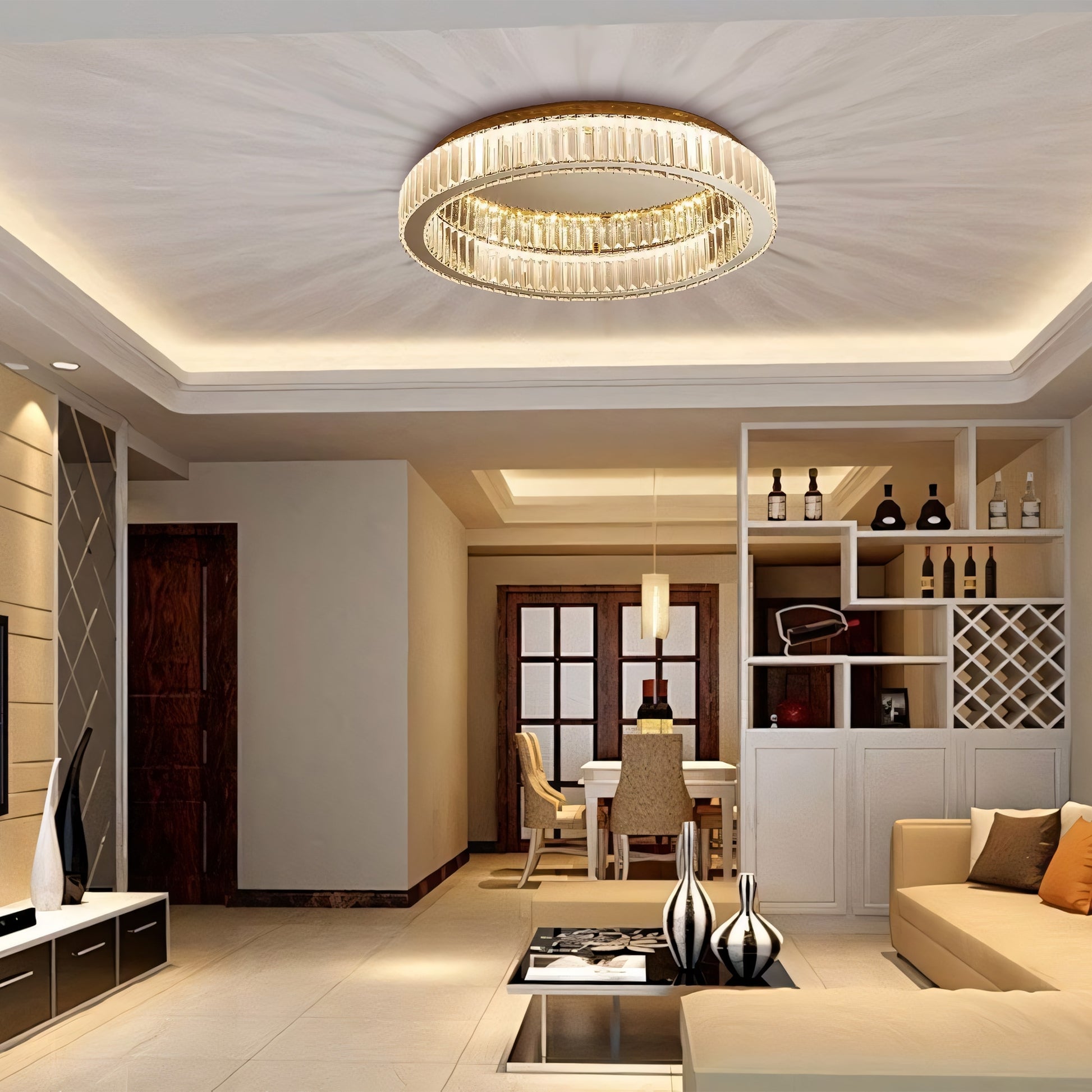 Lampa Kryształowa Plafon App1720-c 40cm Złota Szczotkowana  5