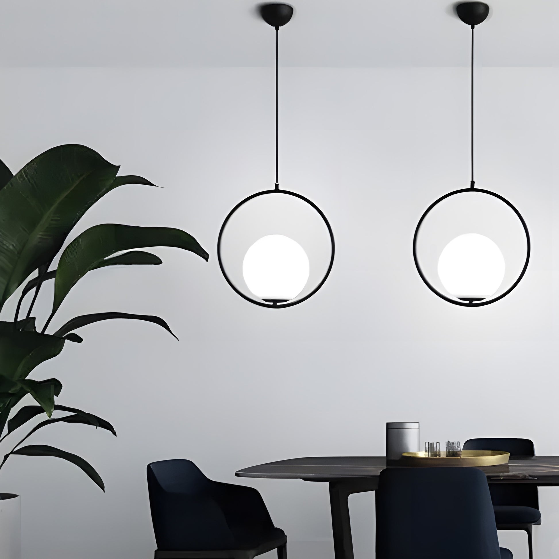 Lampa Sufitowa Wisząca Szklana Kula G110-1w Czarna  5