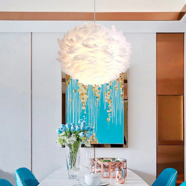 Lampa Wisząca Z Piór APP334-3CP Szara  5