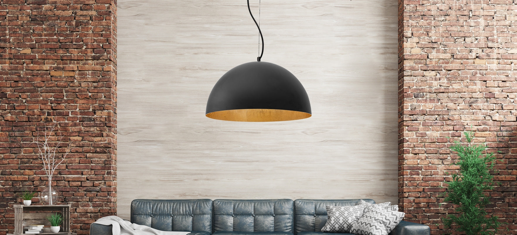 Lampa Sufitowa Wisząca Misa Metalowa 50cm APP379-1CP Czarna  4