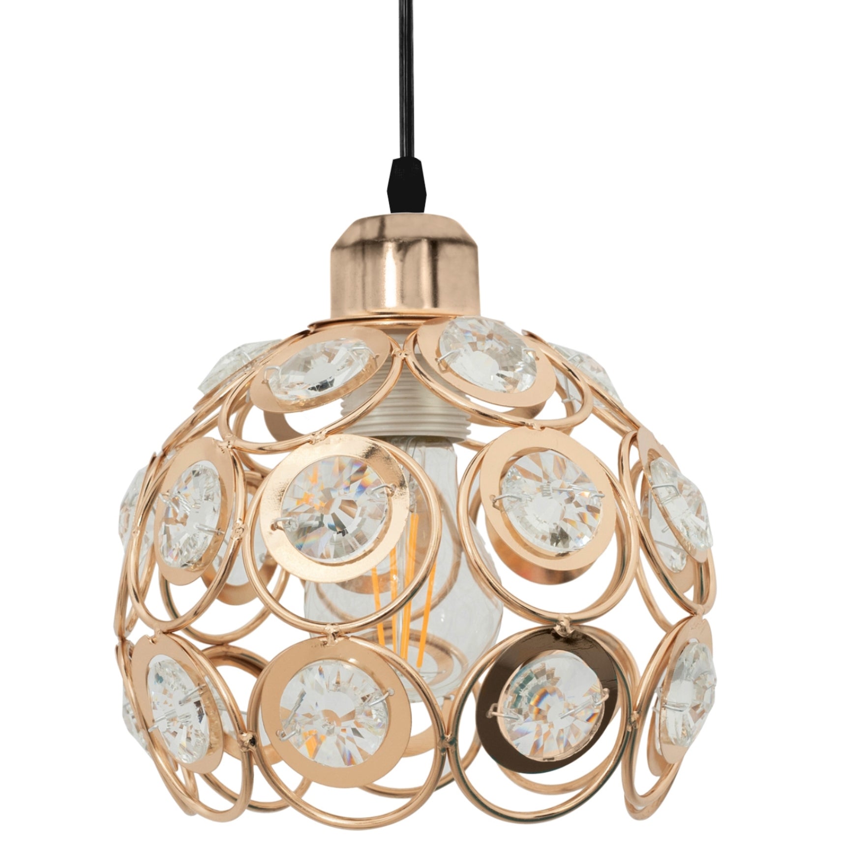 Lampa Wisząca Sufitowa Kryształowaa APP208-1C Złota  3