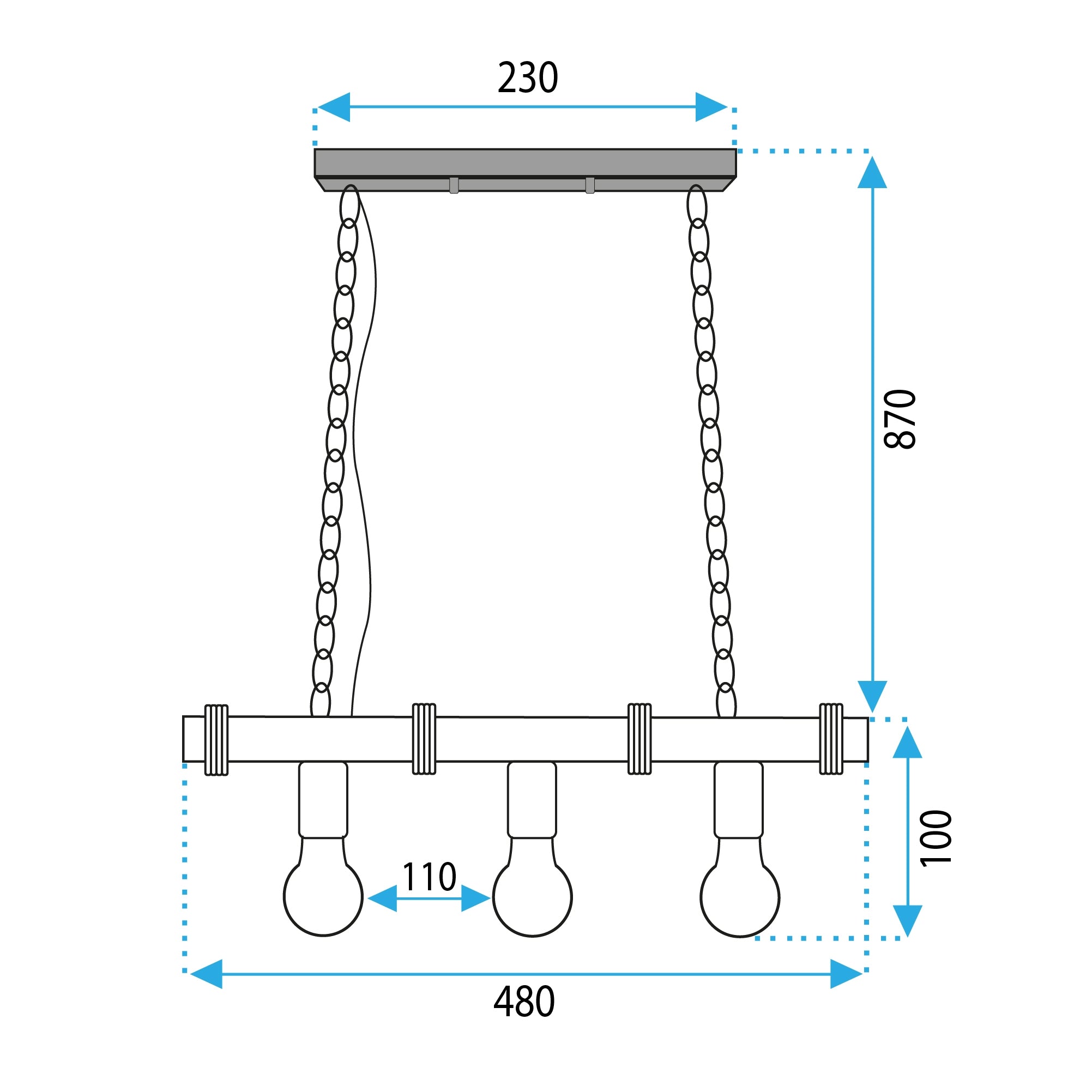 Lampa Sufitowa Wisząca Boho Line APP1319-3CP  7
