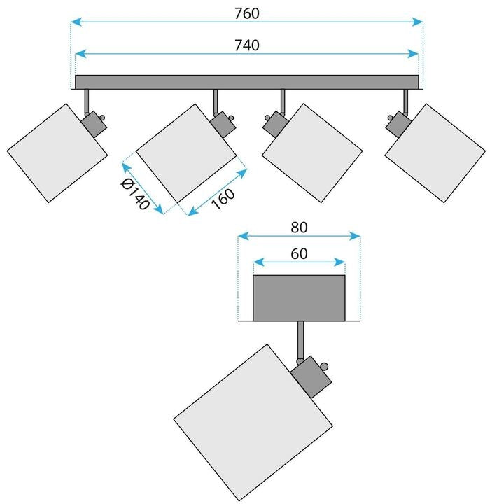 Lampa Sufitowa Wisząca APP1825-4W Nature Black  4