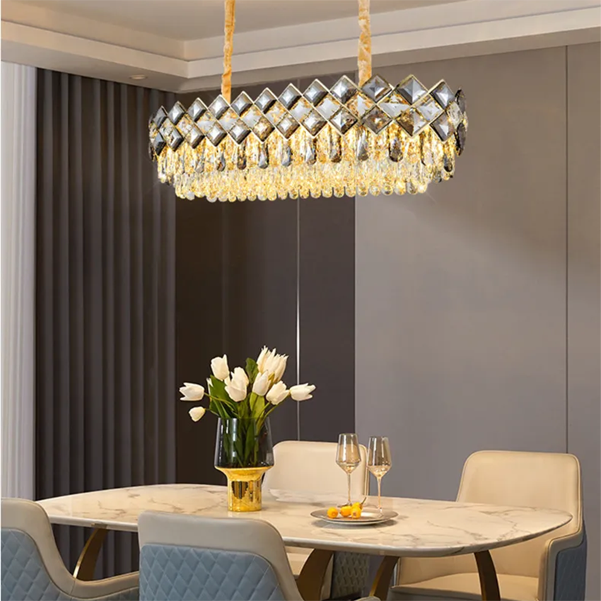 Lampa Kryształowa Wisząca APP1539-12CP80 Gold  2