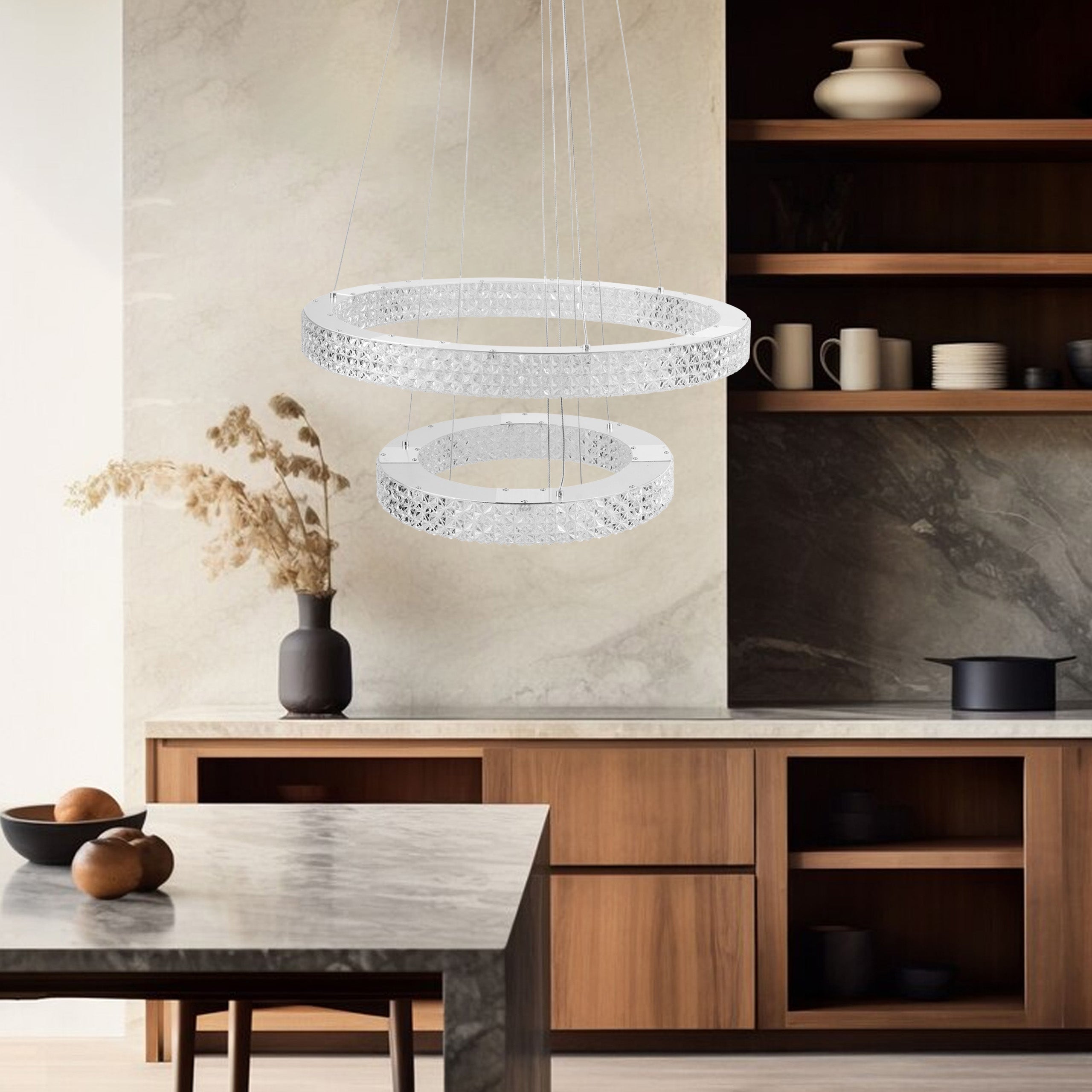 Lampa Wisząca Led Kryształowa Ms007-cp Chrom  2