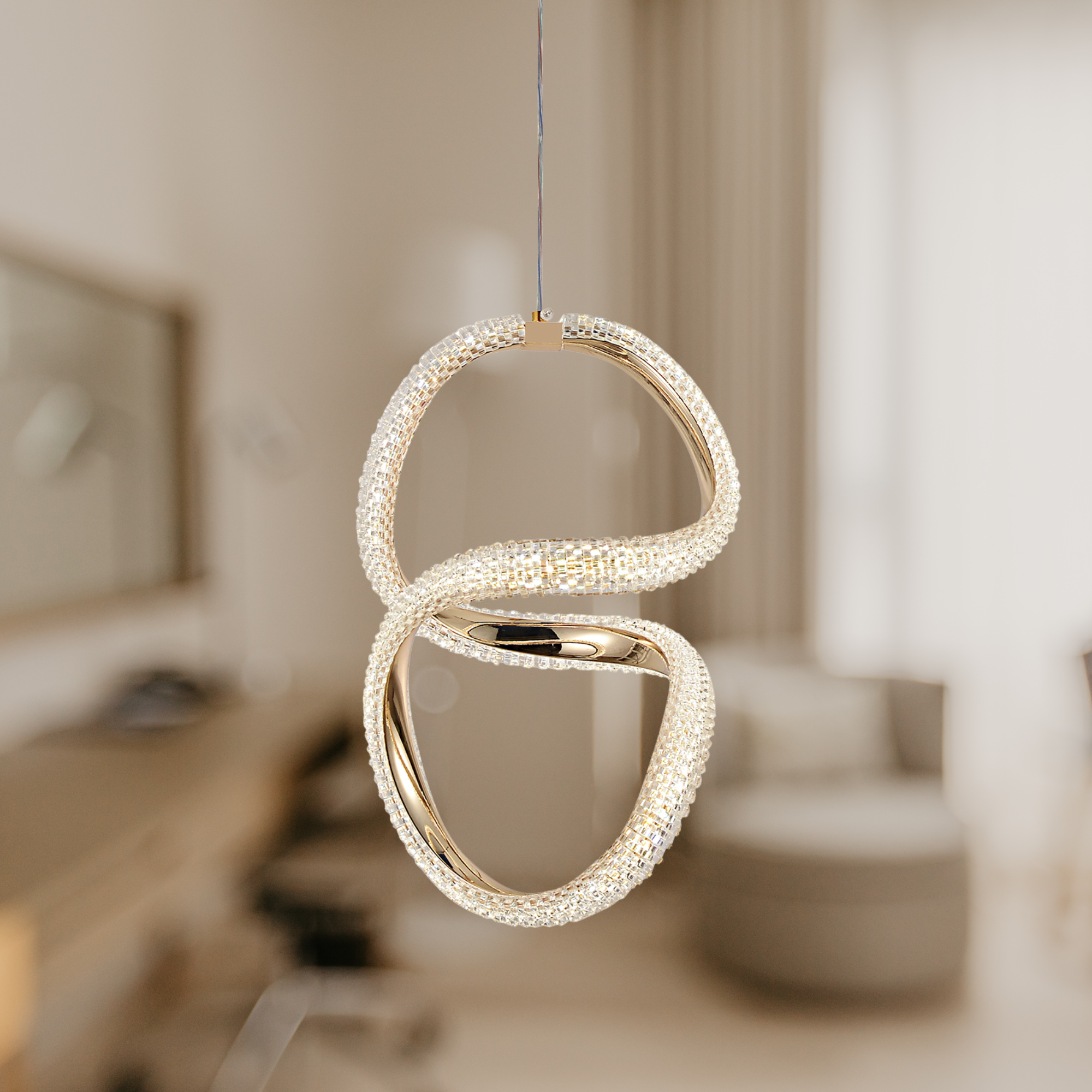 Lampa Wisząca Led G069-cp Złota  2