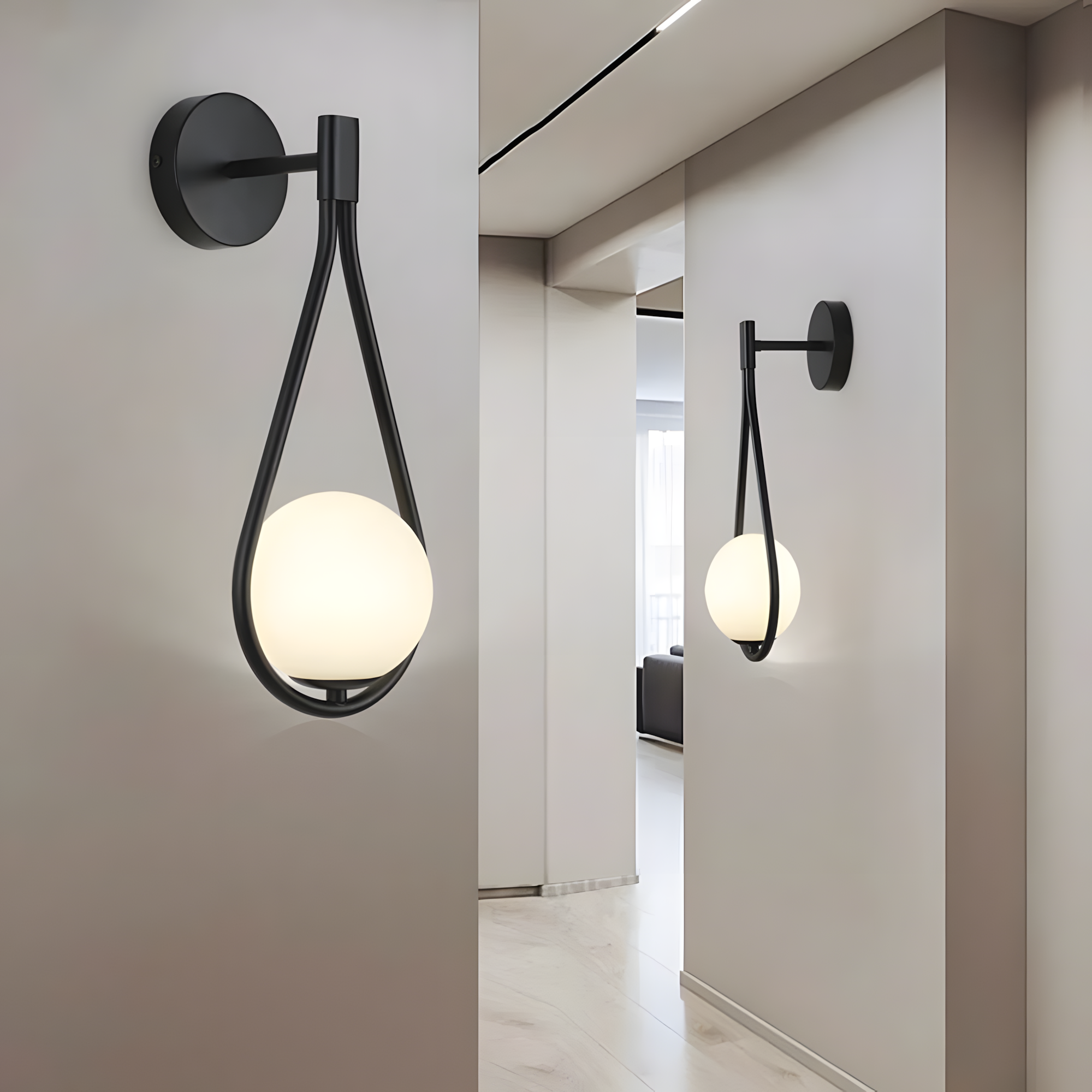 Kinkiet G093-1w Czarno Biały  2