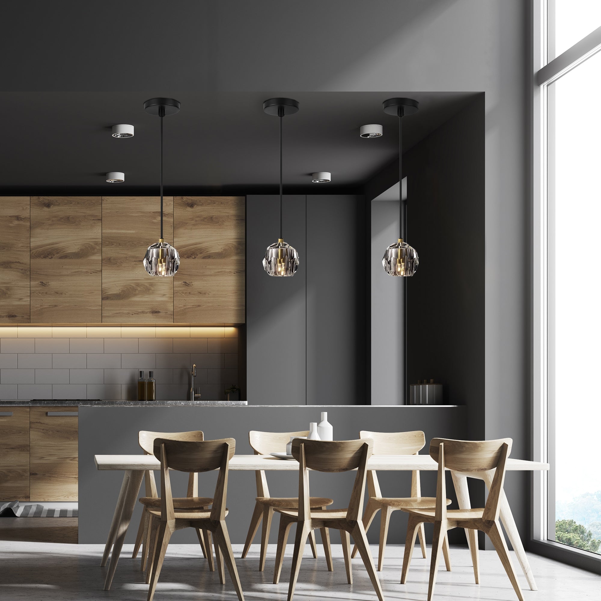 Lampa Sufitowa Kryształ APP586-1CP Czarna  9