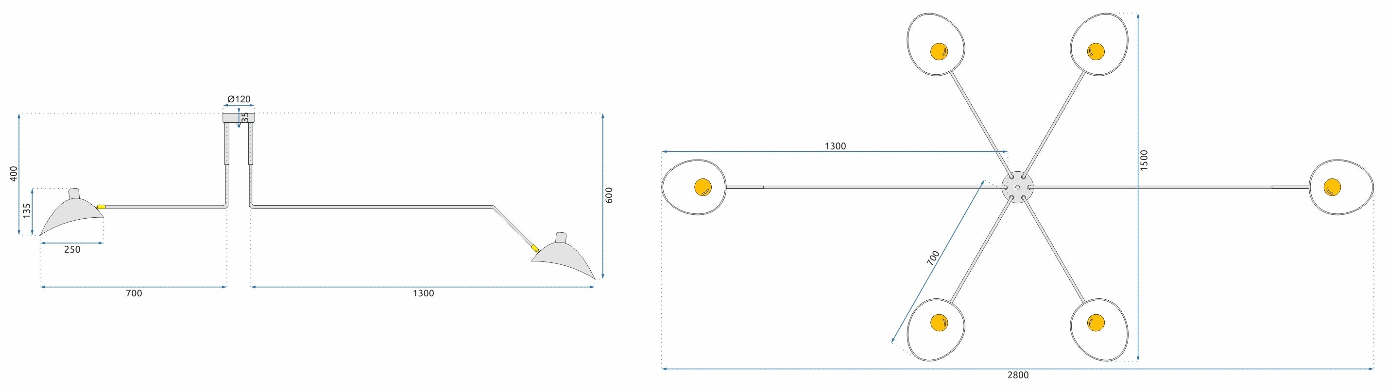 Lampa Sufitowa APP570-6C  7