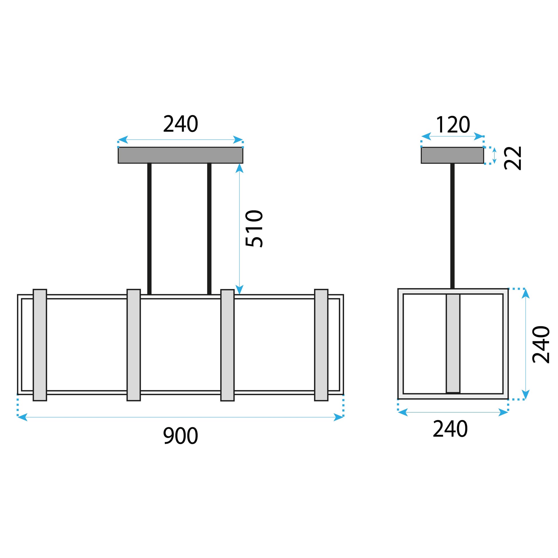 Lampa Wisząca Geometryczna APP1583-4CP  6