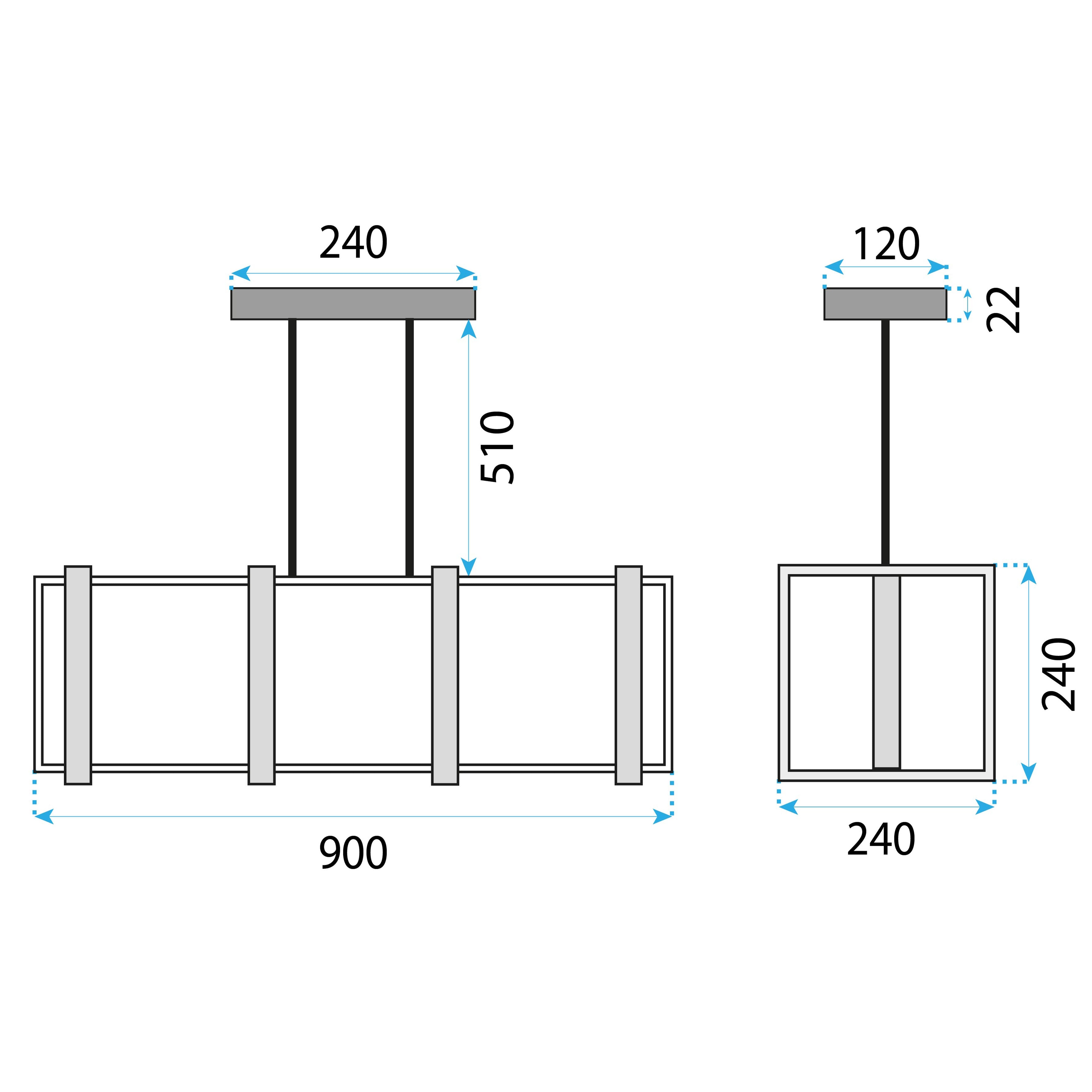 Lampa Wisząca Geometryczna APP1583-4CP  6