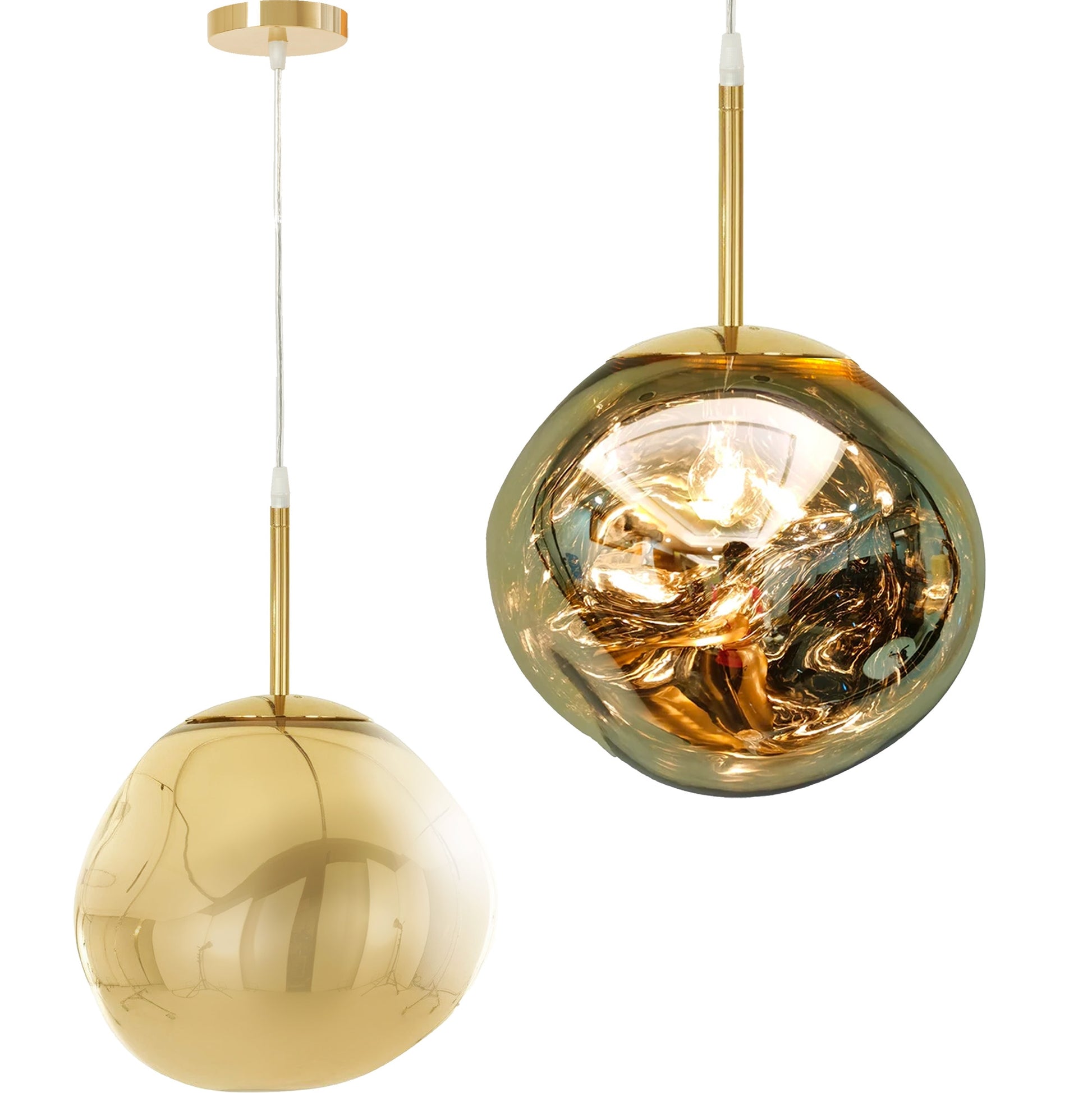 Lampa Sufitowa Wisząca Szklana APP331-1CP Złota  1