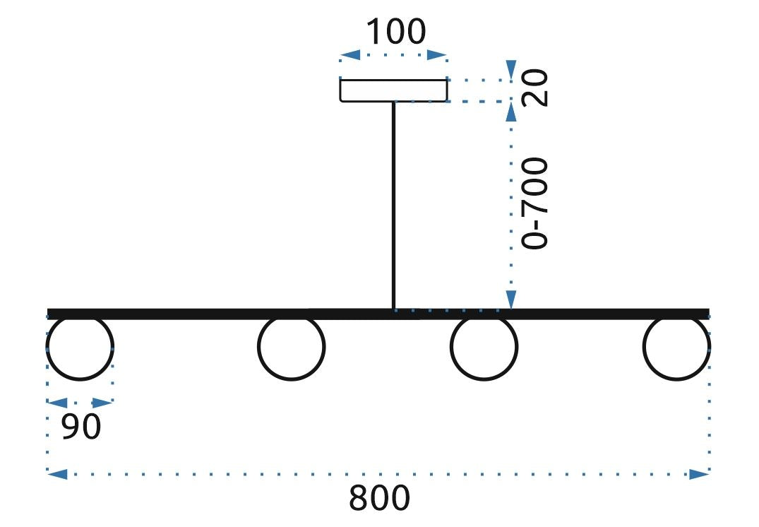 Lampa Wisząca Szklane Kule 4 Szt APP675-4CP Złota  6