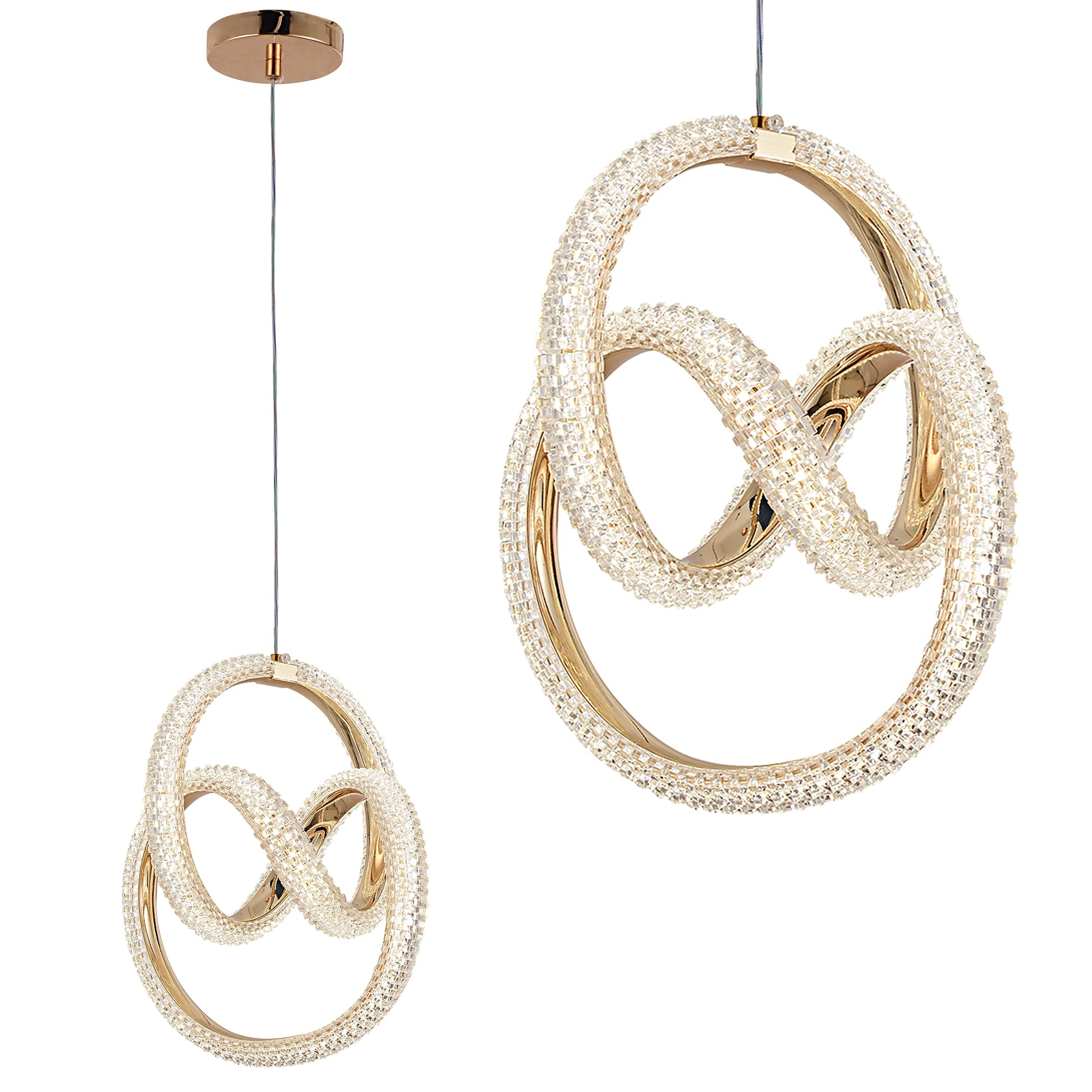 Lampa Wisząca Led G068-cp Złota  1