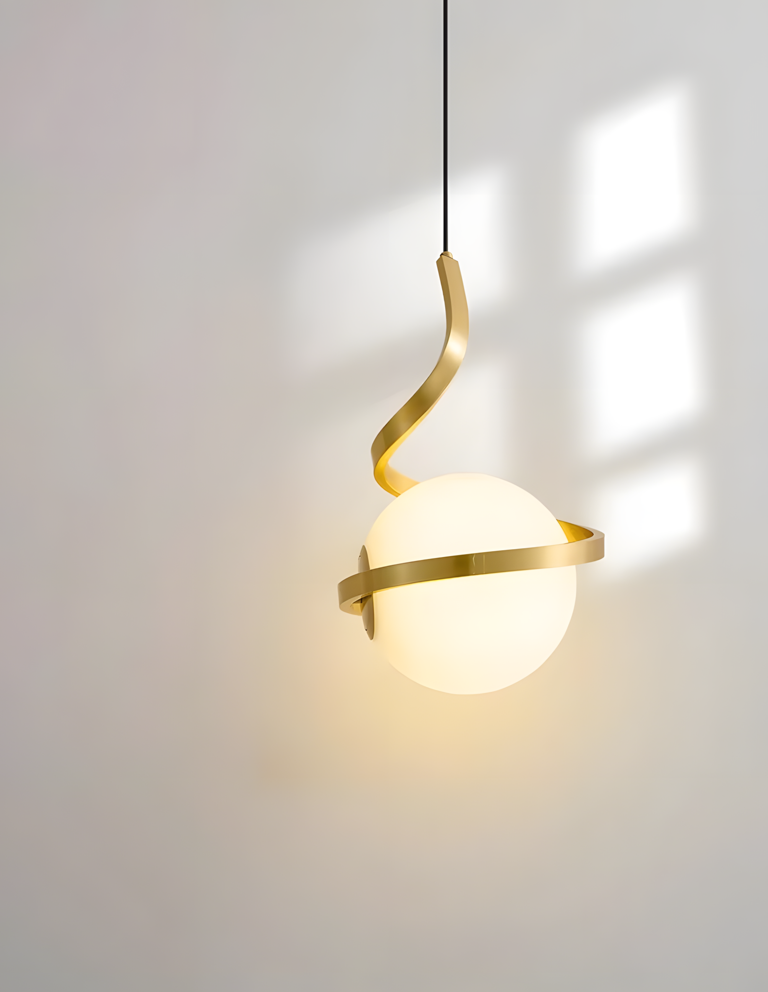 Lampa Wisząca Szklana Kula Spirala APP1733-1CP Złota  2