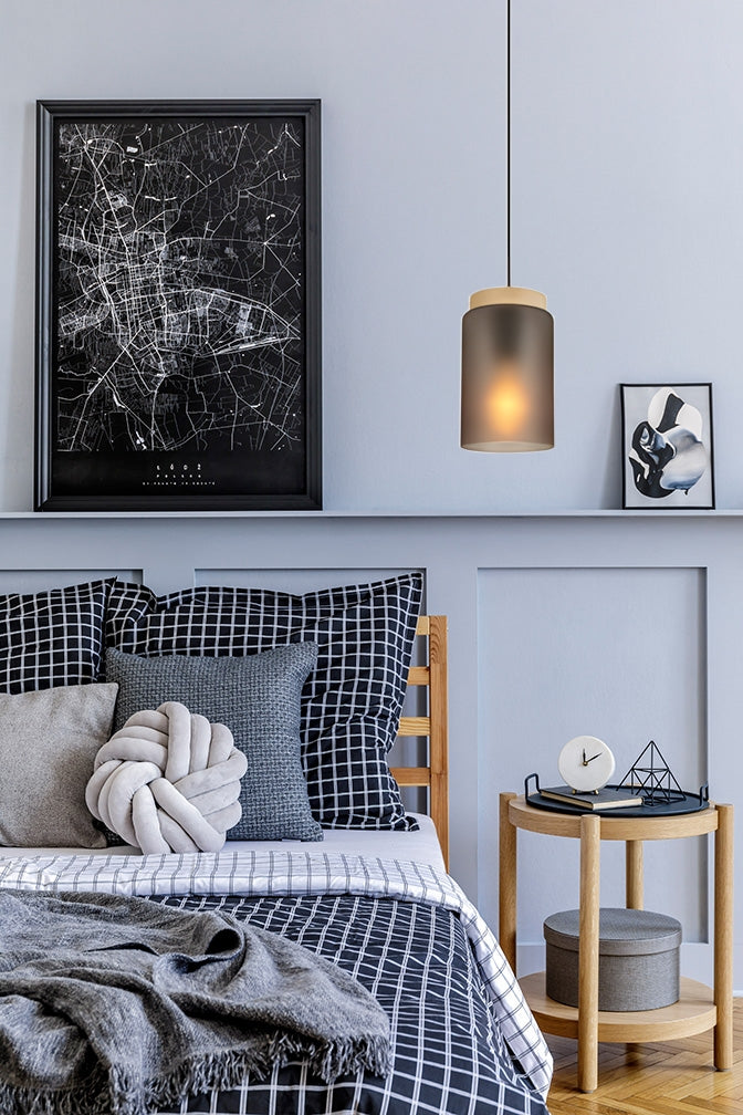 Lampa Sufitowa Wisząca APP1810-1CP Frosted Grey  3