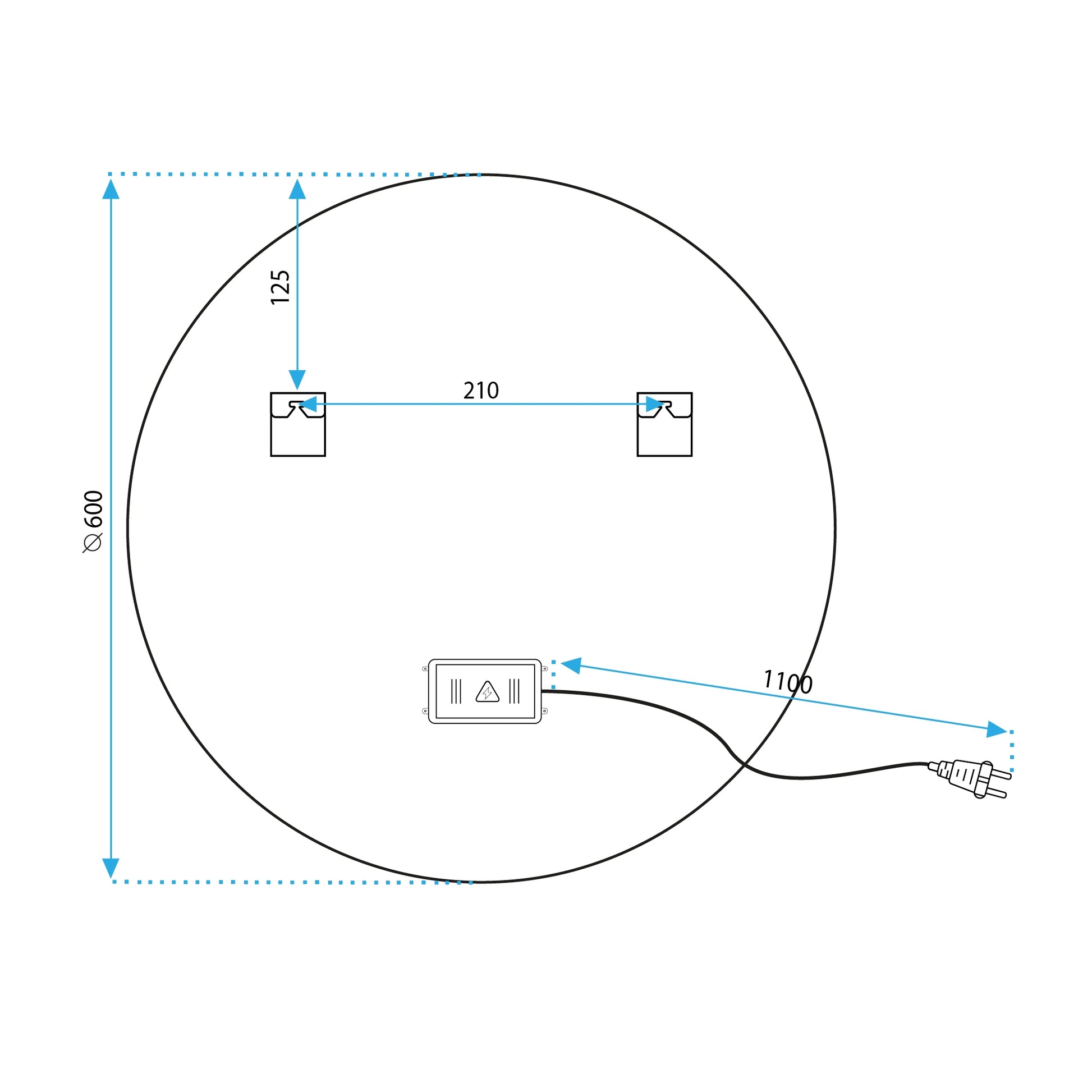 Lustro Ścienne Led 60cm Ffj60  10