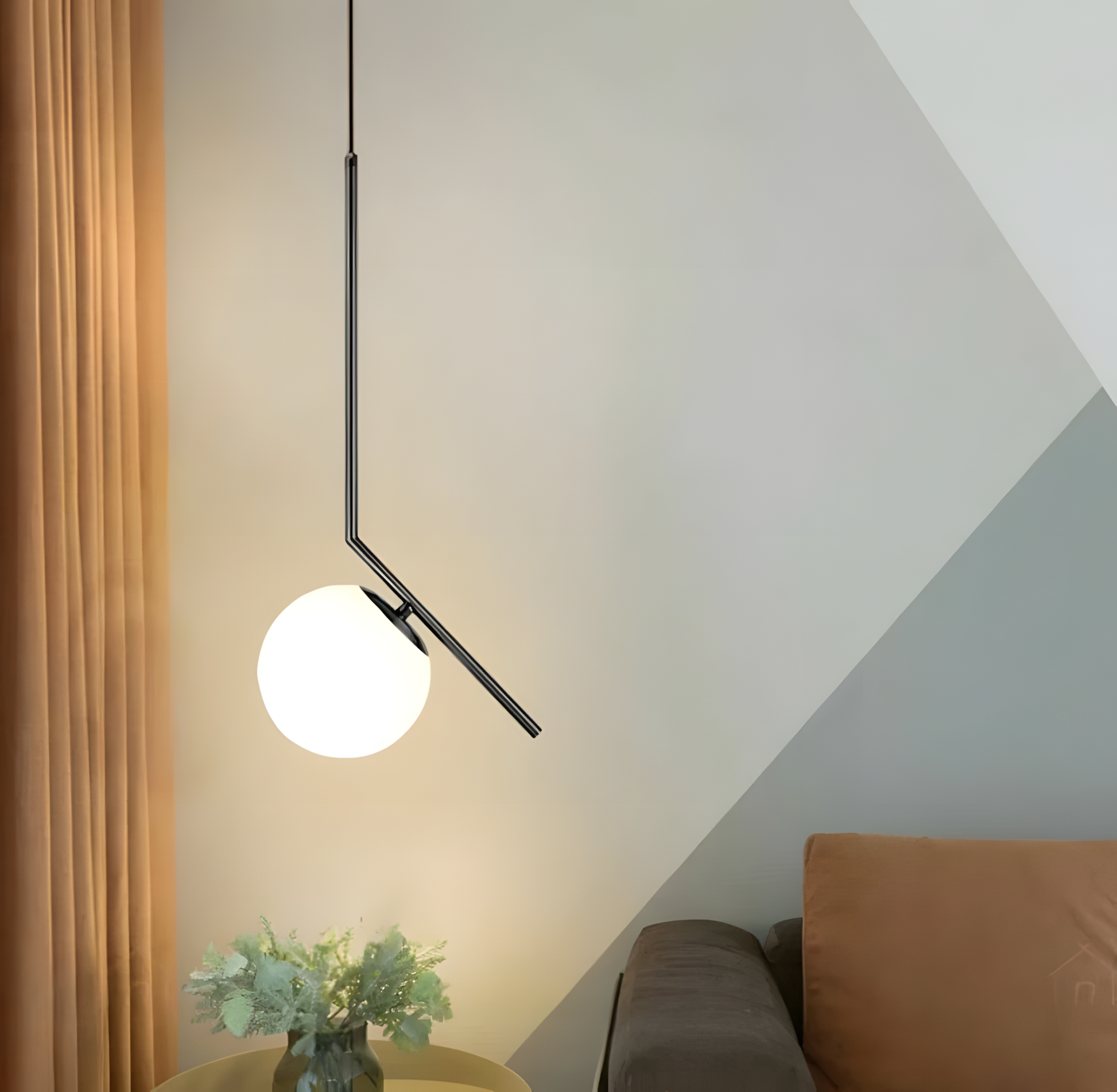 Lampa Sufitowa Wisząca Szklana Kula G107-1w Czarna Biała  9