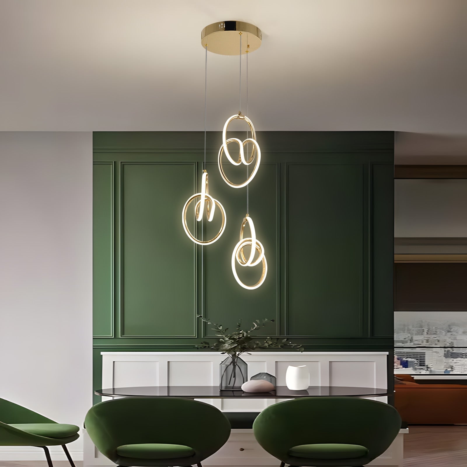 Lampa Wisząca Led G082-3cpr Złota  2