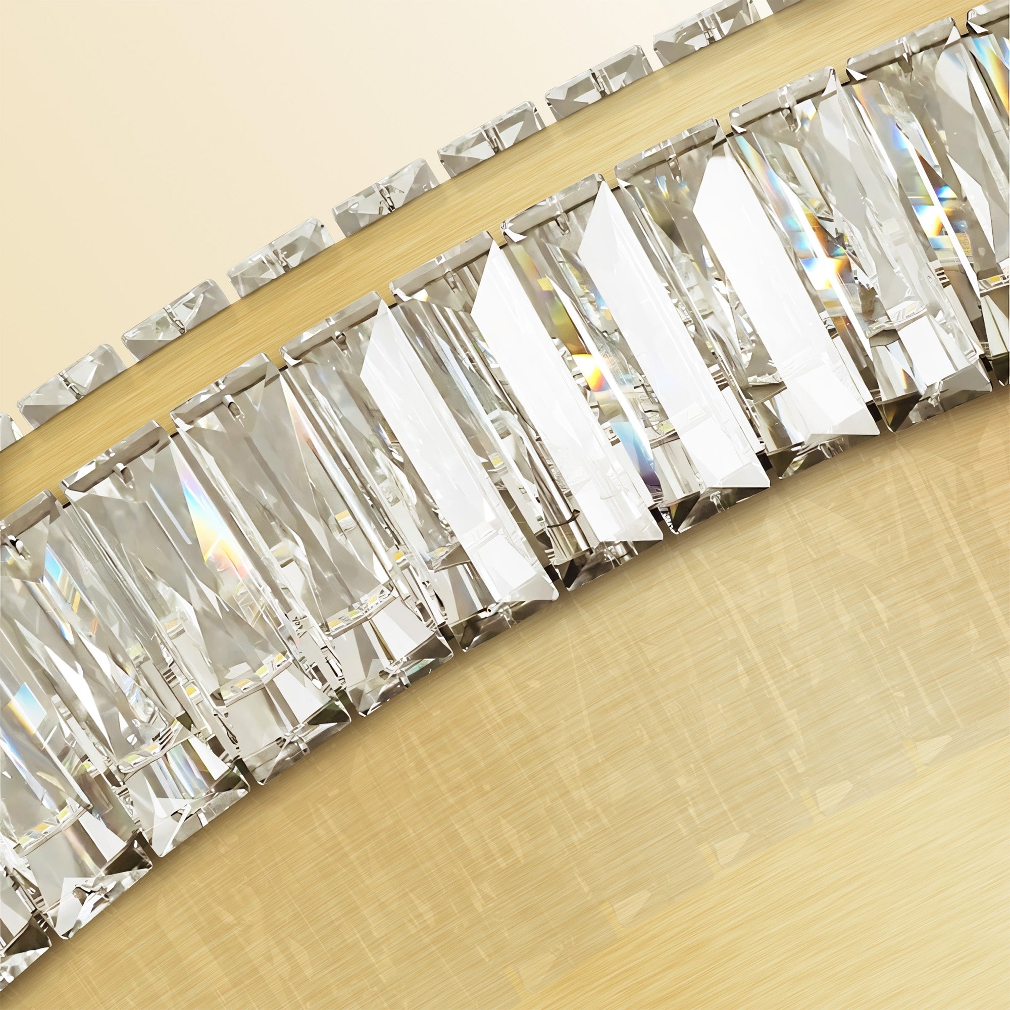 Lampa Kryształowa Plafon App1720-c 40cm Złota Szczotkowana  4