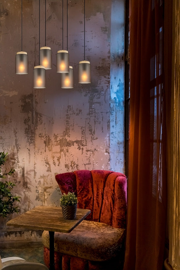 Lampa Sufitowa Wisząca APP1813-6CP Frosted Grey  5