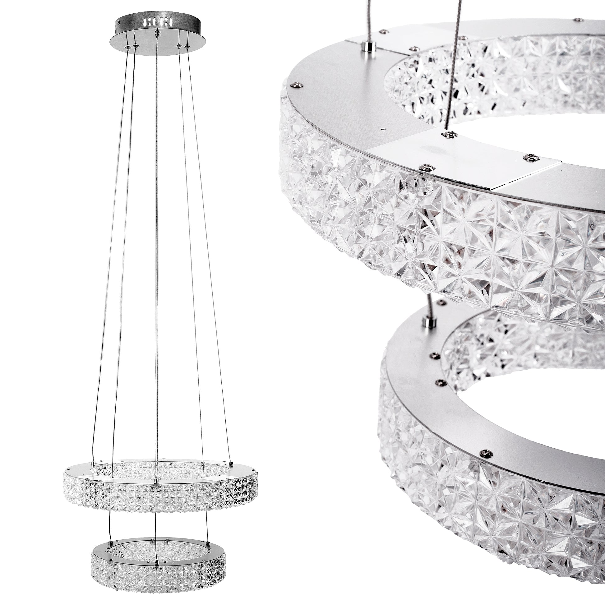 Lampa Wisząca Led Kryształowa Ms006-cp Chrom  1