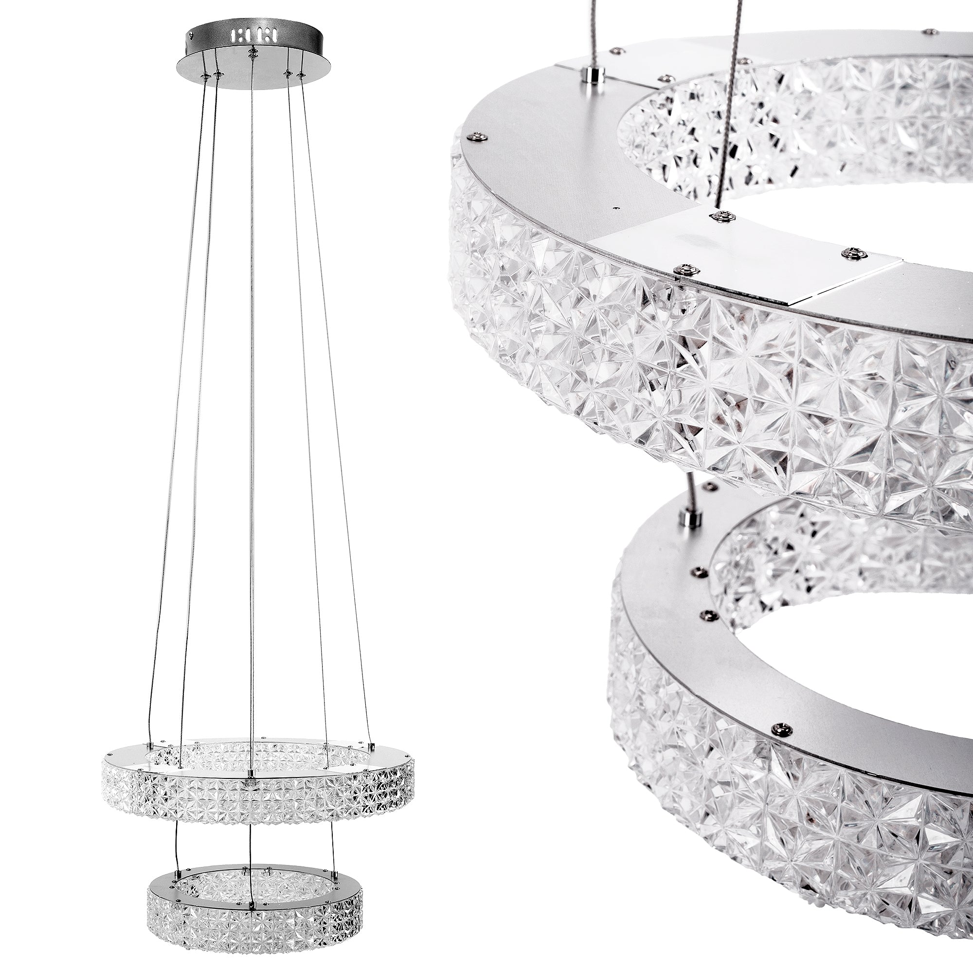 Lampa Wisząca Led Kryształowa Ms006-cp Chrom  1