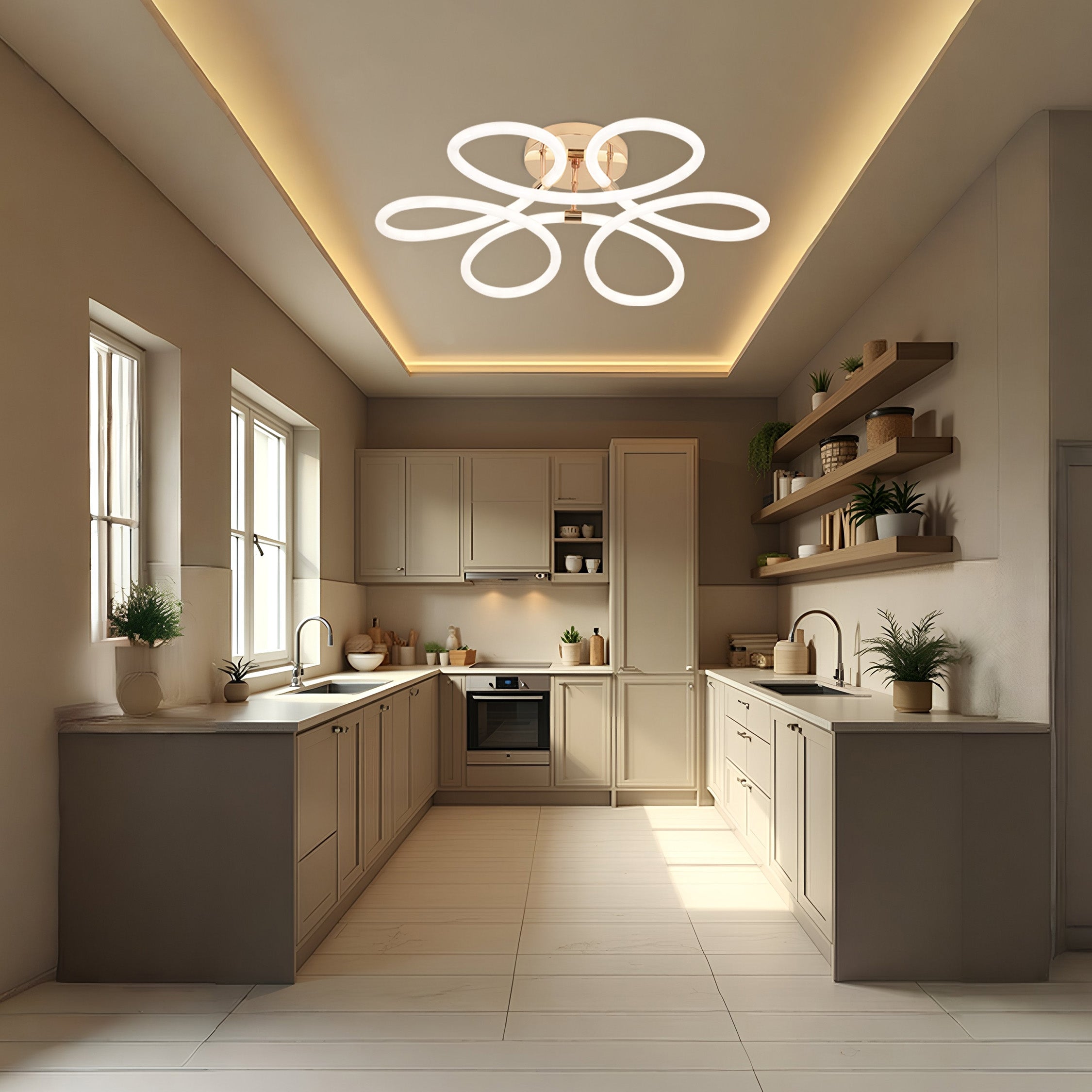 Lampa Sufitowa Nowoczesna Led G023-c Złota  5