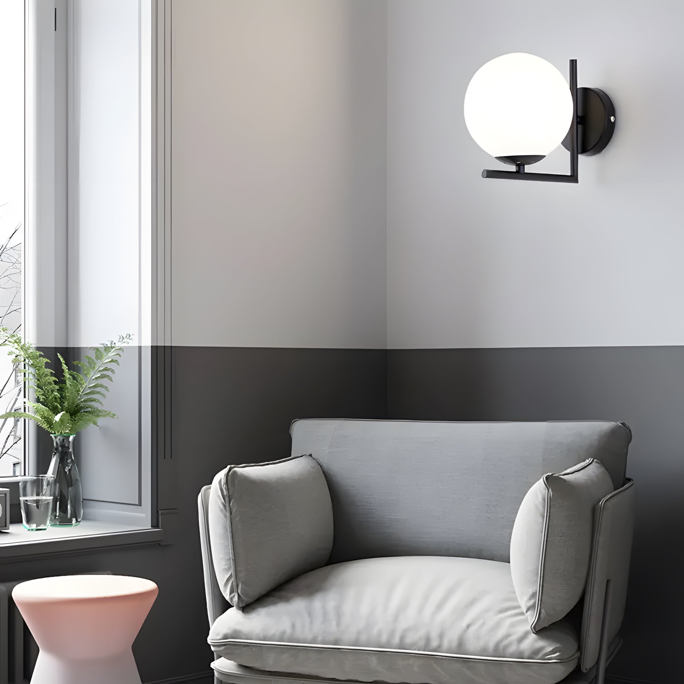 Kinkiet G101-1w Czarny Biały  2