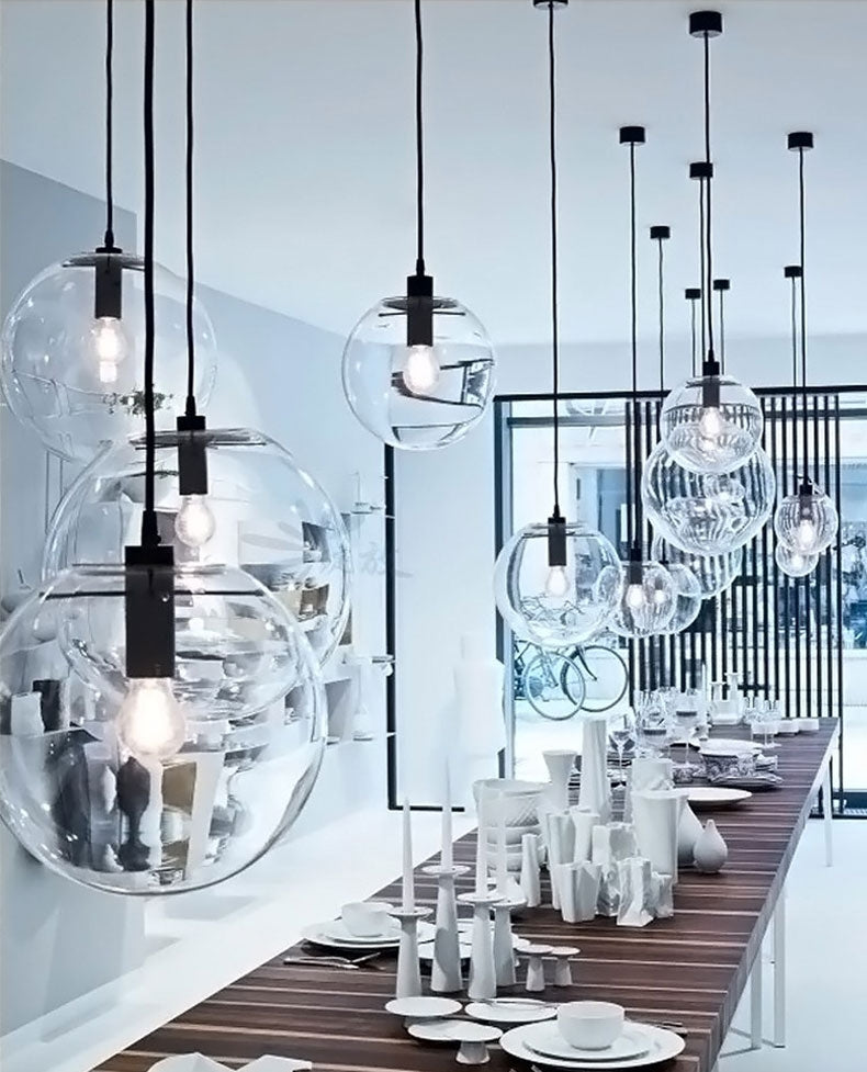 Lampa Sufitowa Wisząca Szklana Lassi 30 Cm APP308-1CP Czarna  5