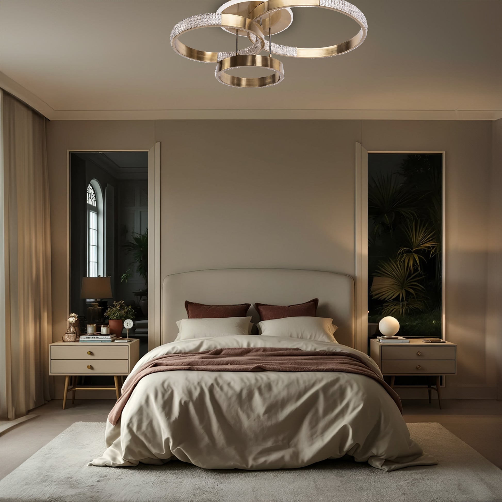 Lampa Sufitowa Nowoczesna Led G004-c Złota Szczotkowana Z Pilotem  5