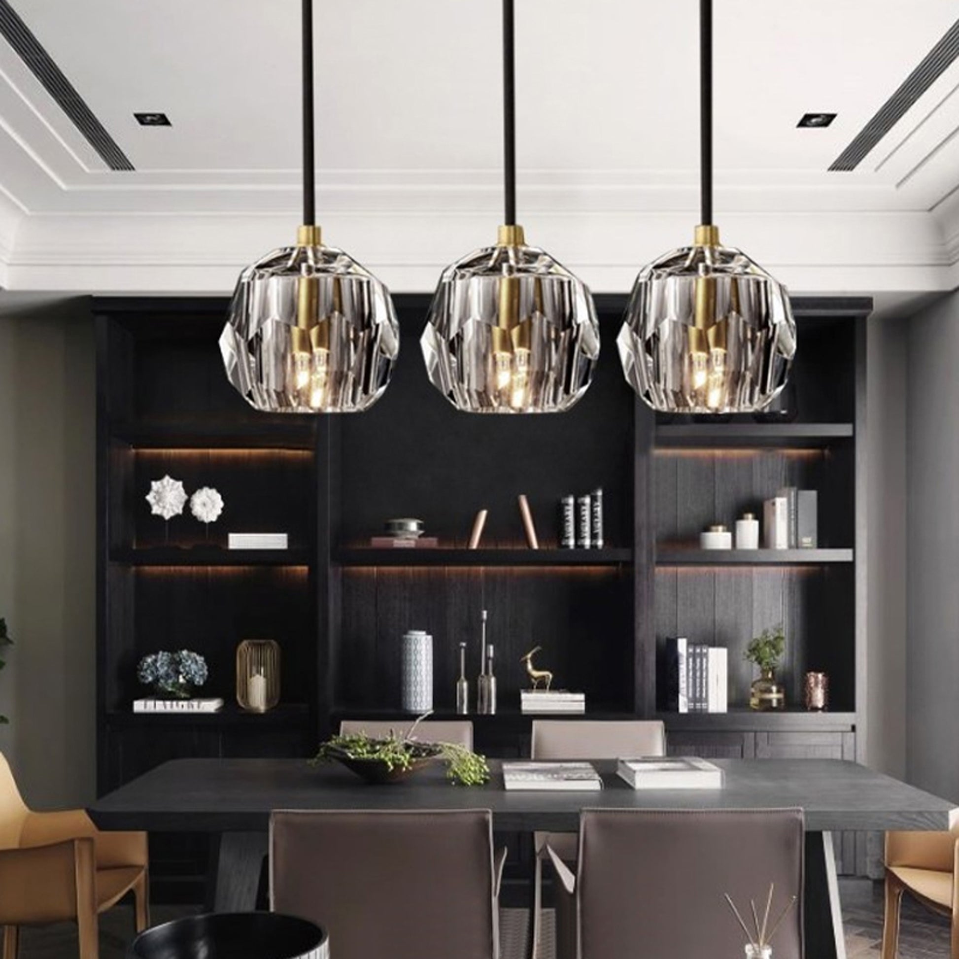 Lampa Sufitowa Kryształ APP588-3CPR Czarna  8