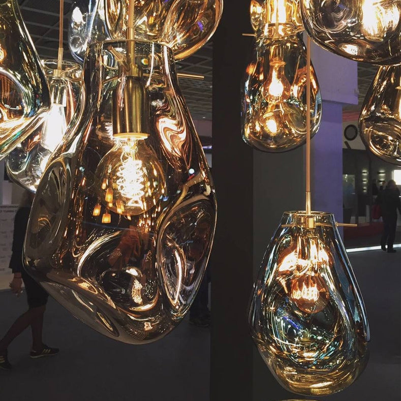 Lampa Sufitowa Wisząca Szklana APP327-1CP Niebieska  3