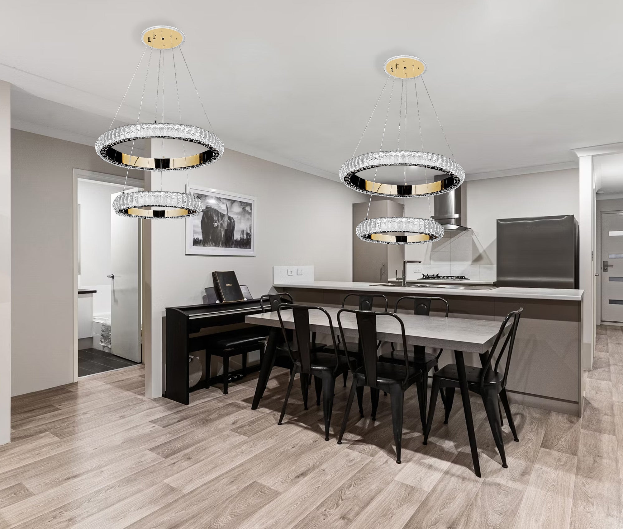 Lampa Wisząca Led G043-2cp Złota  3