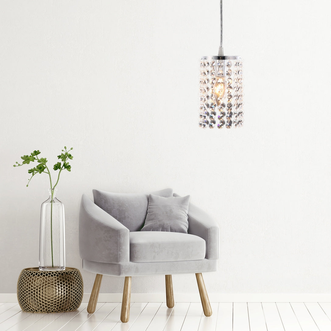 Lampa Sufitowa Kryształ APP730-1CP Srebrna  3