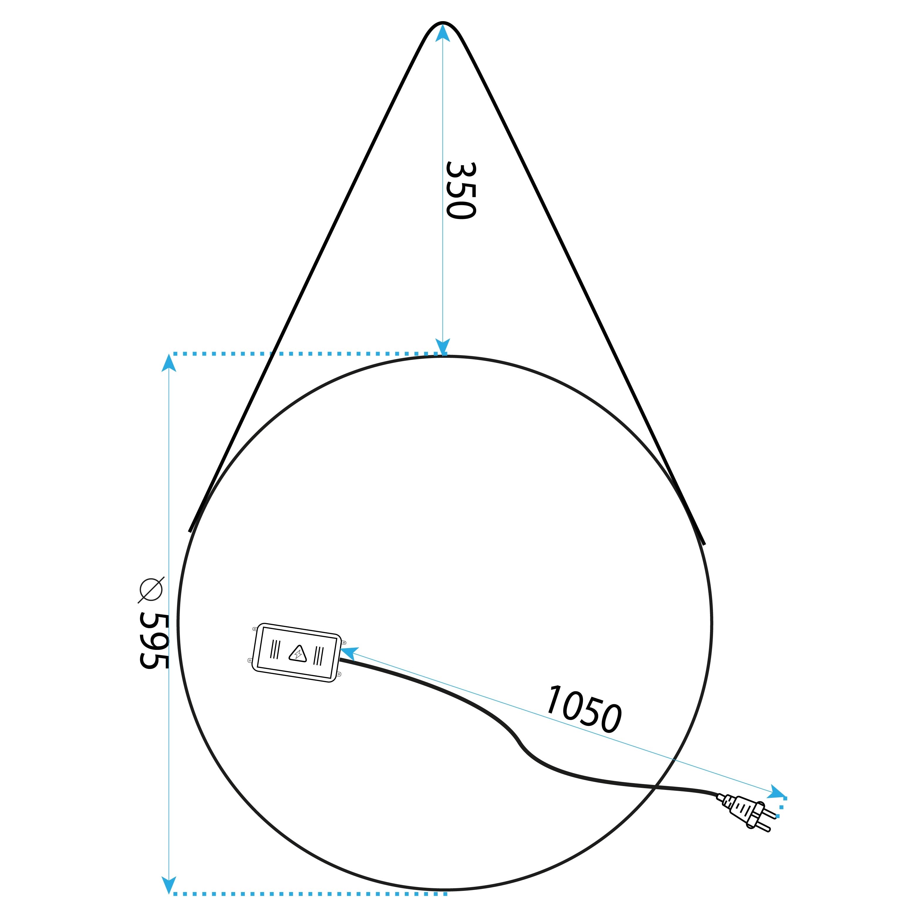 Lustro Ścienne Led Z Paskiem 60cm Yh-3339  6