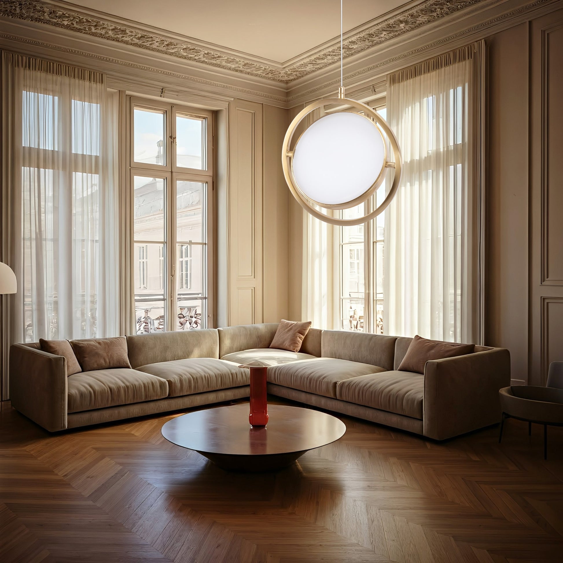 Lampa Wisząca Led App1791-cp Złota Szczotkowana  2