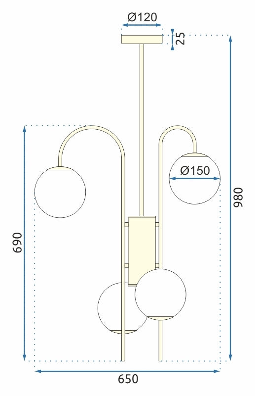 Lampa Wisząca APP1003-6CP Złota  7