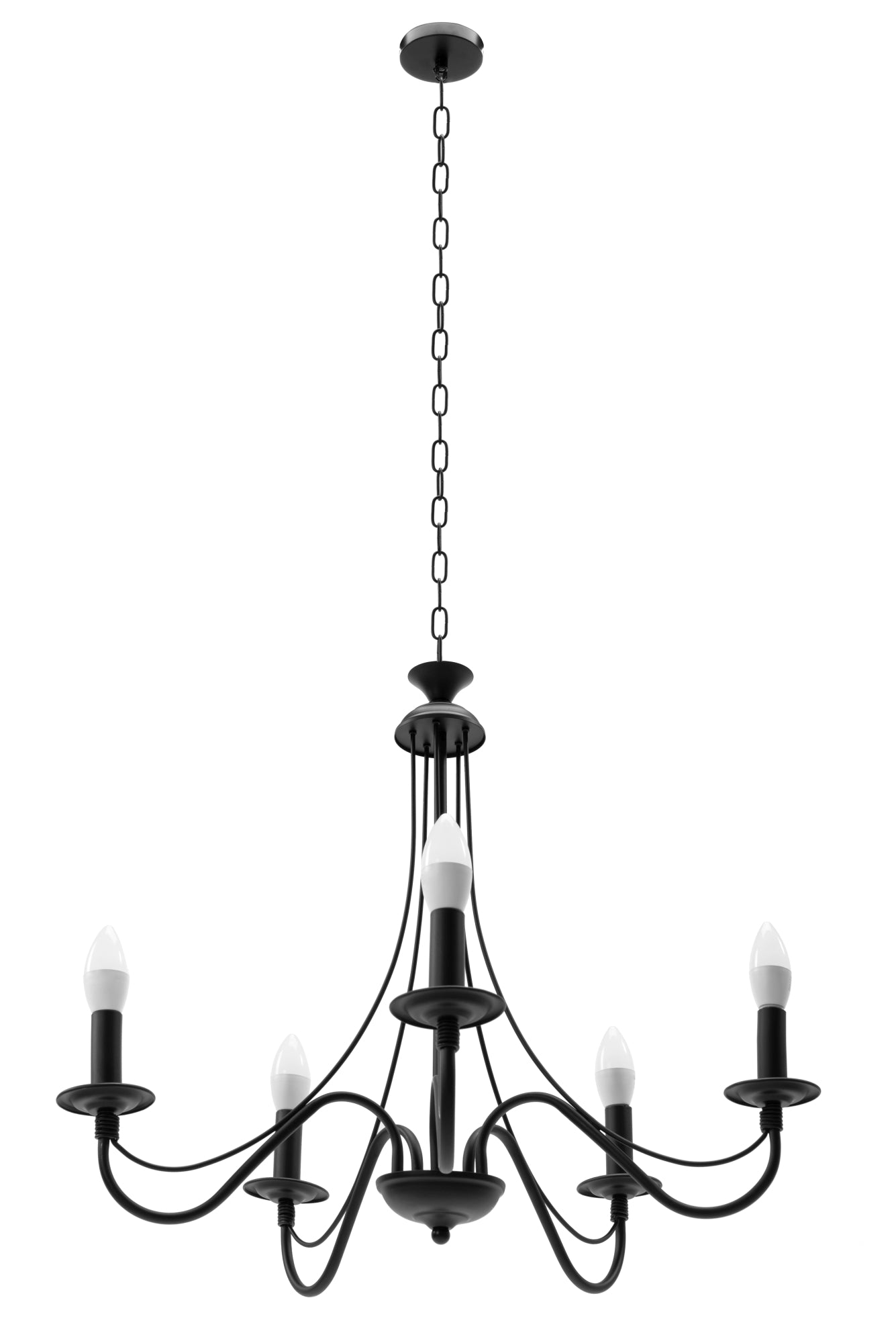 Lampa Sufitowa Wisząca Rustykalna APP647-5CP Czarna  3