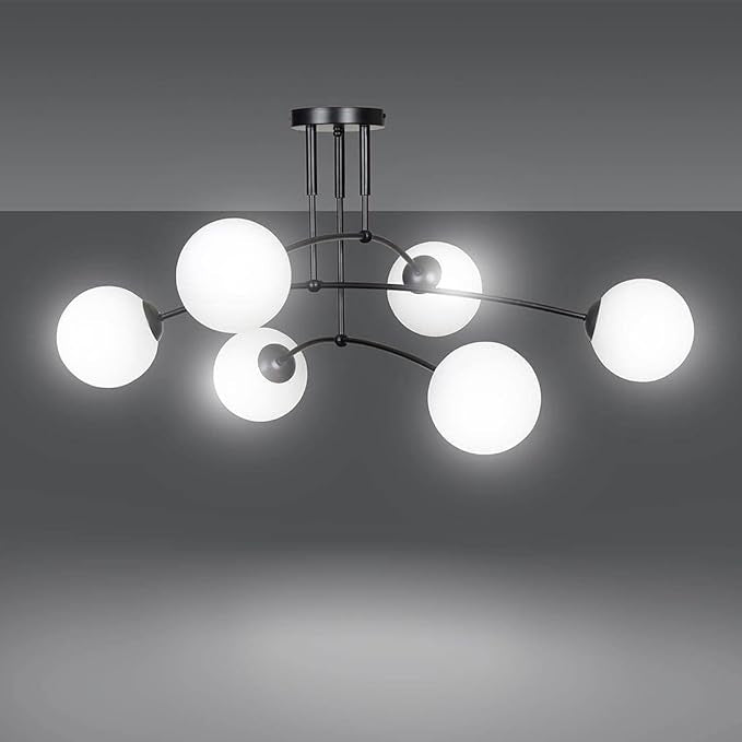 Lampa Wisząca Sufitowa Czarny Mat APP1576-6C  2