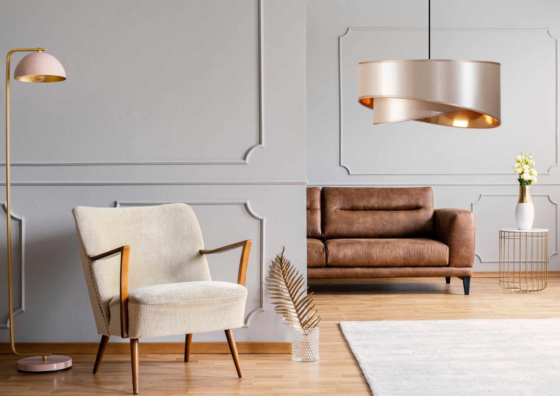 Lampa Wisząca 50cm APP970-1CP Beżowa  6