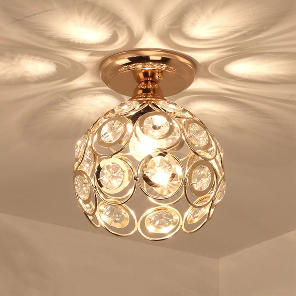 Elegancka Lampa Sufitowa APP205-1C Kryształ Złota  2